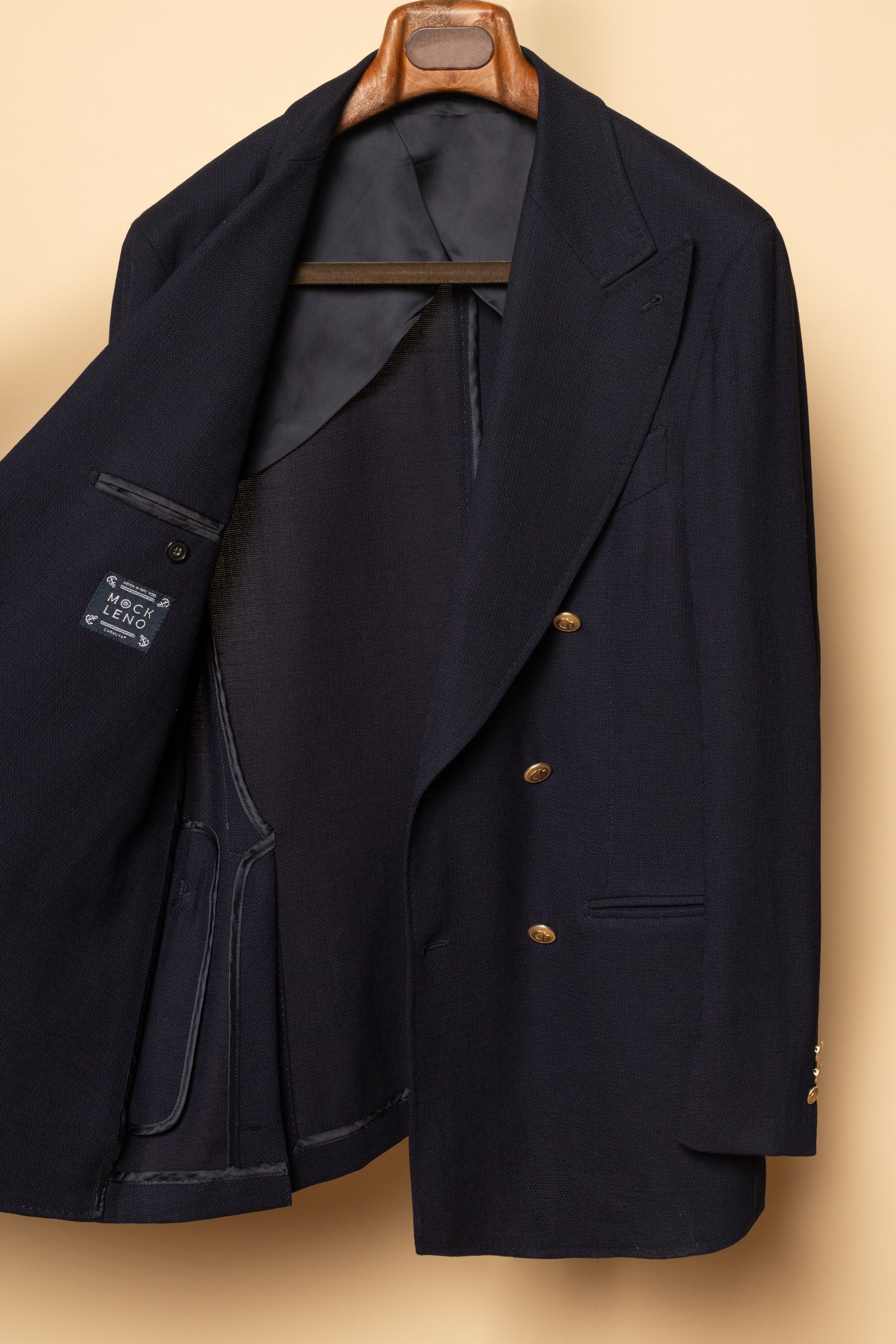 Navy Wool Mock Leno Blazer #468