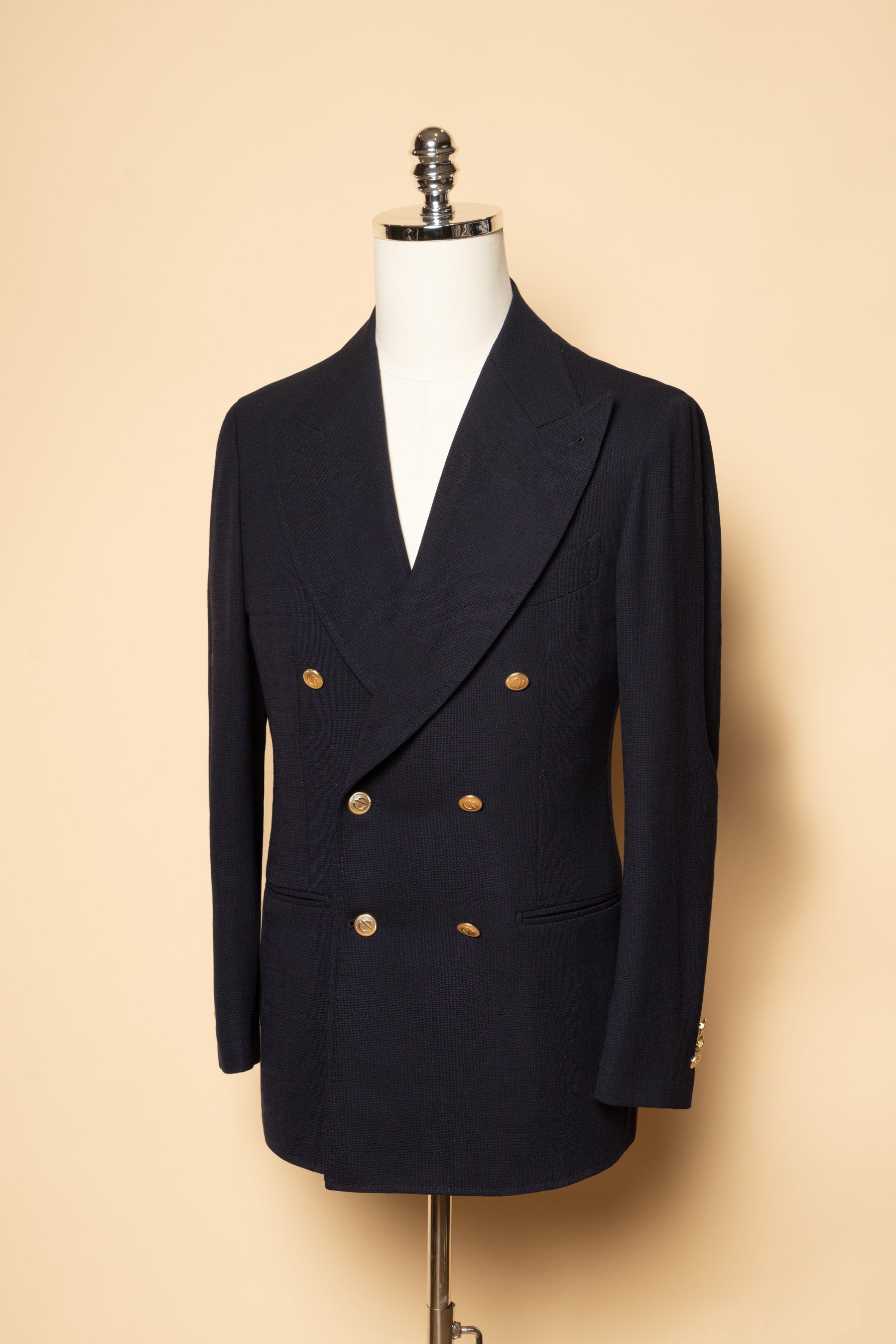 Navy Wool Mock Leno Blazer #468