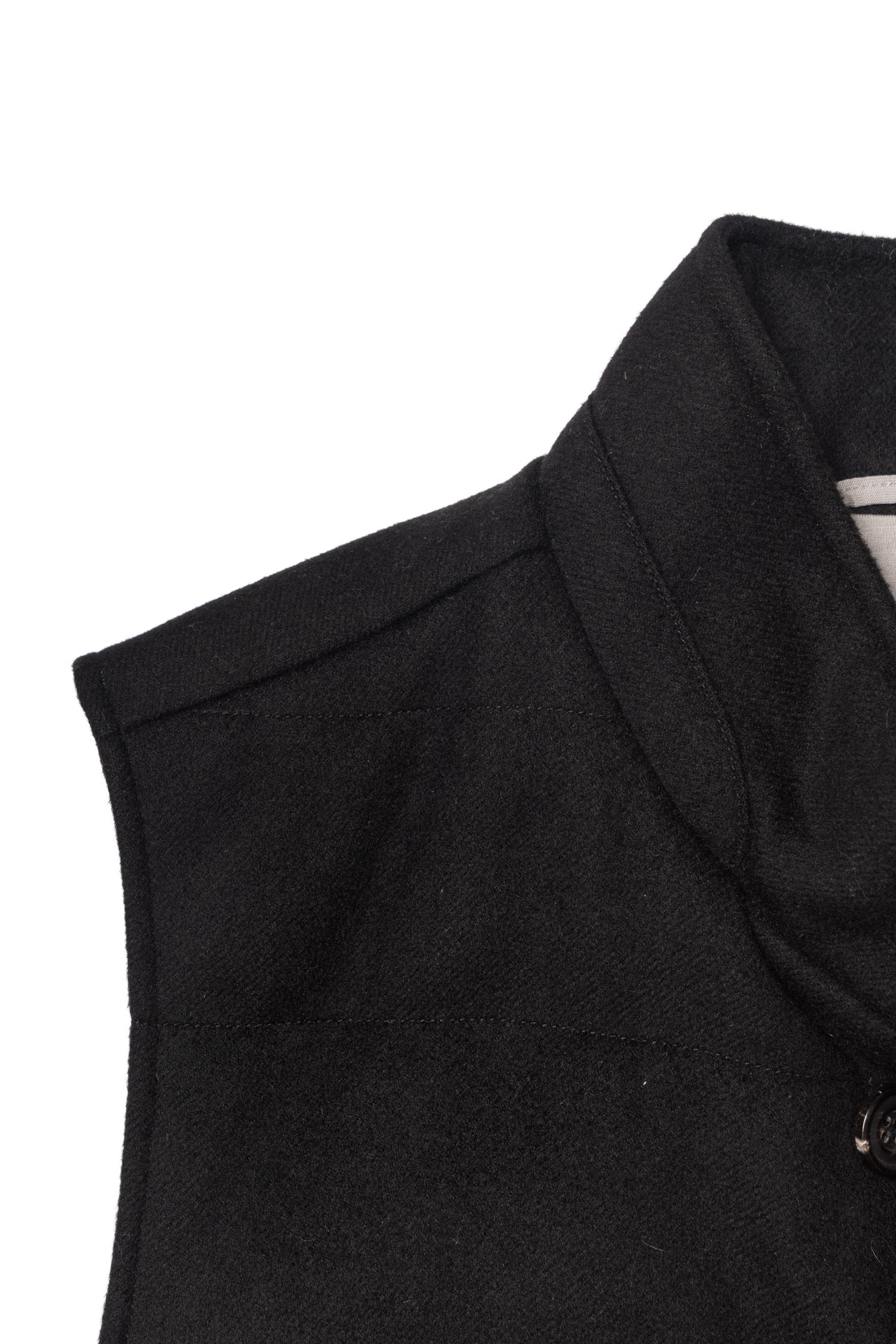 Black Wool Silk Gilet #320