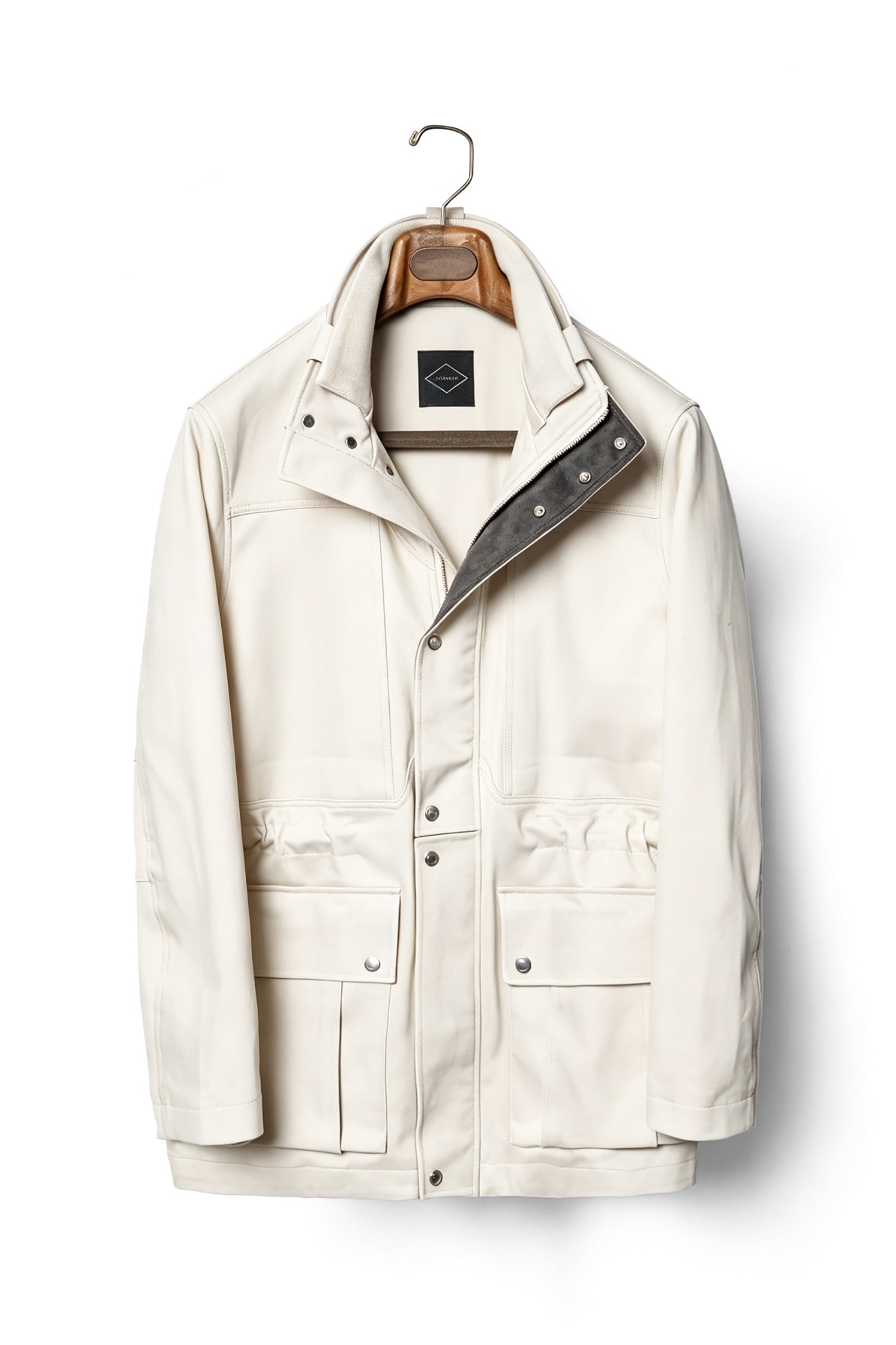 Beige Waterproof Cotton Racing Jacket #370