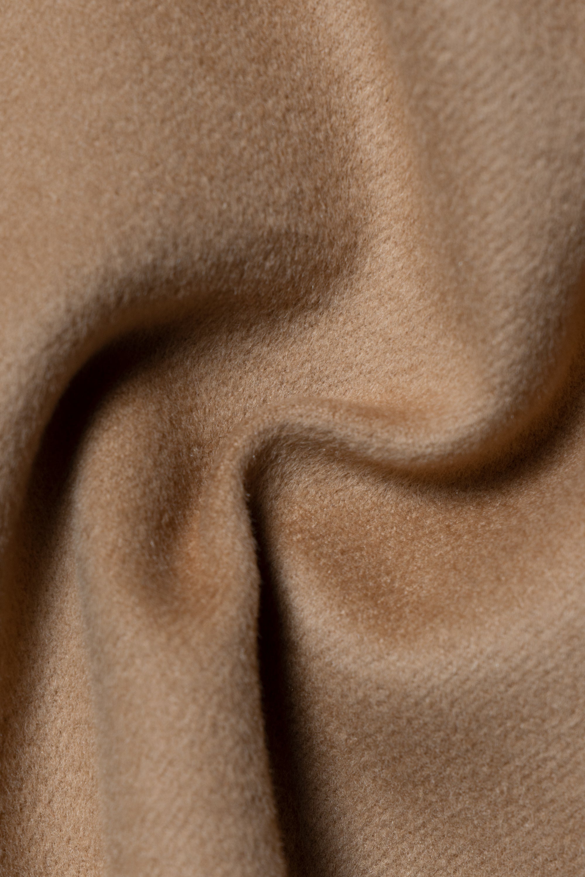 Camel Silk Wool Blending Drawstring Trousers