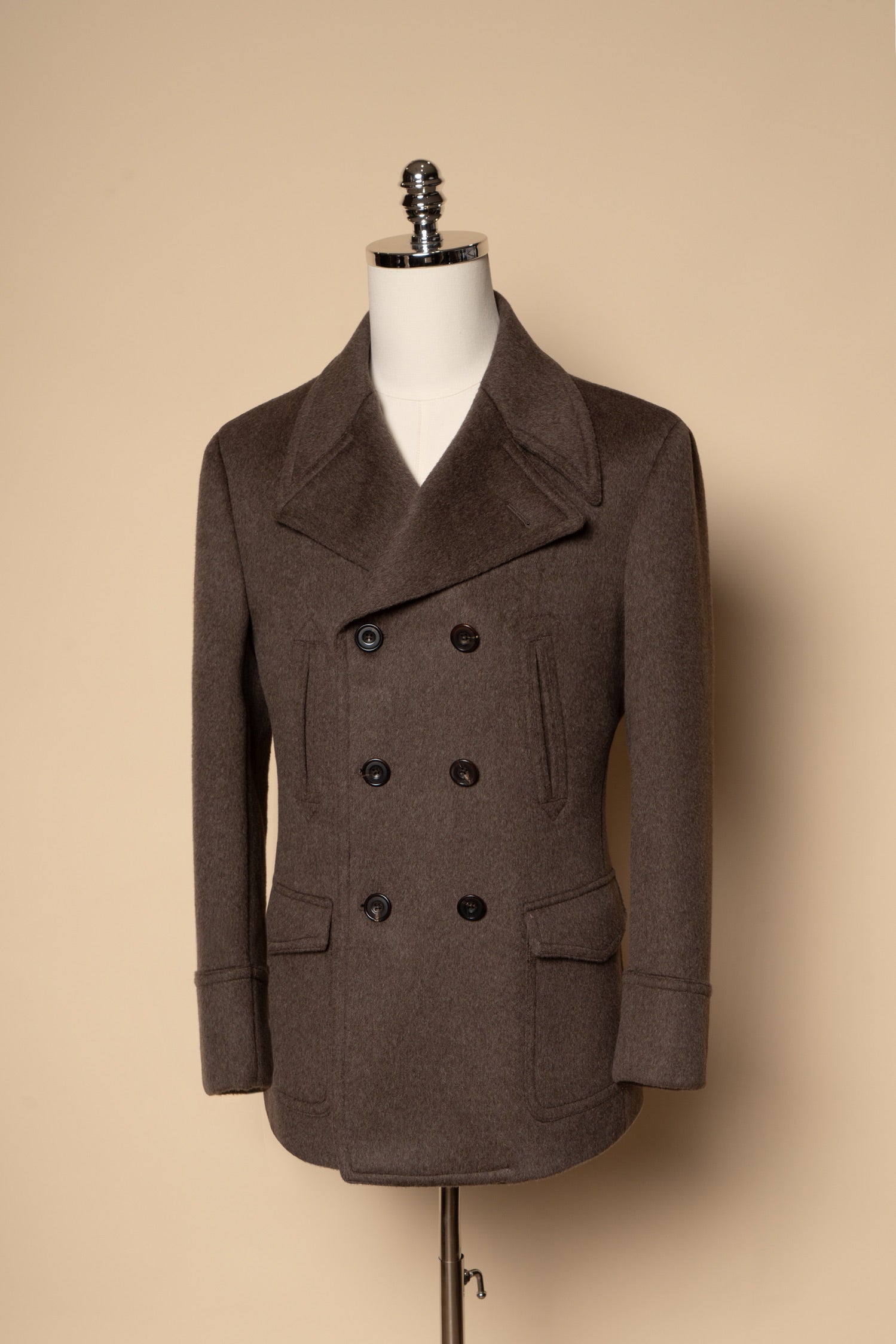Mocha Wool Peacoat #857