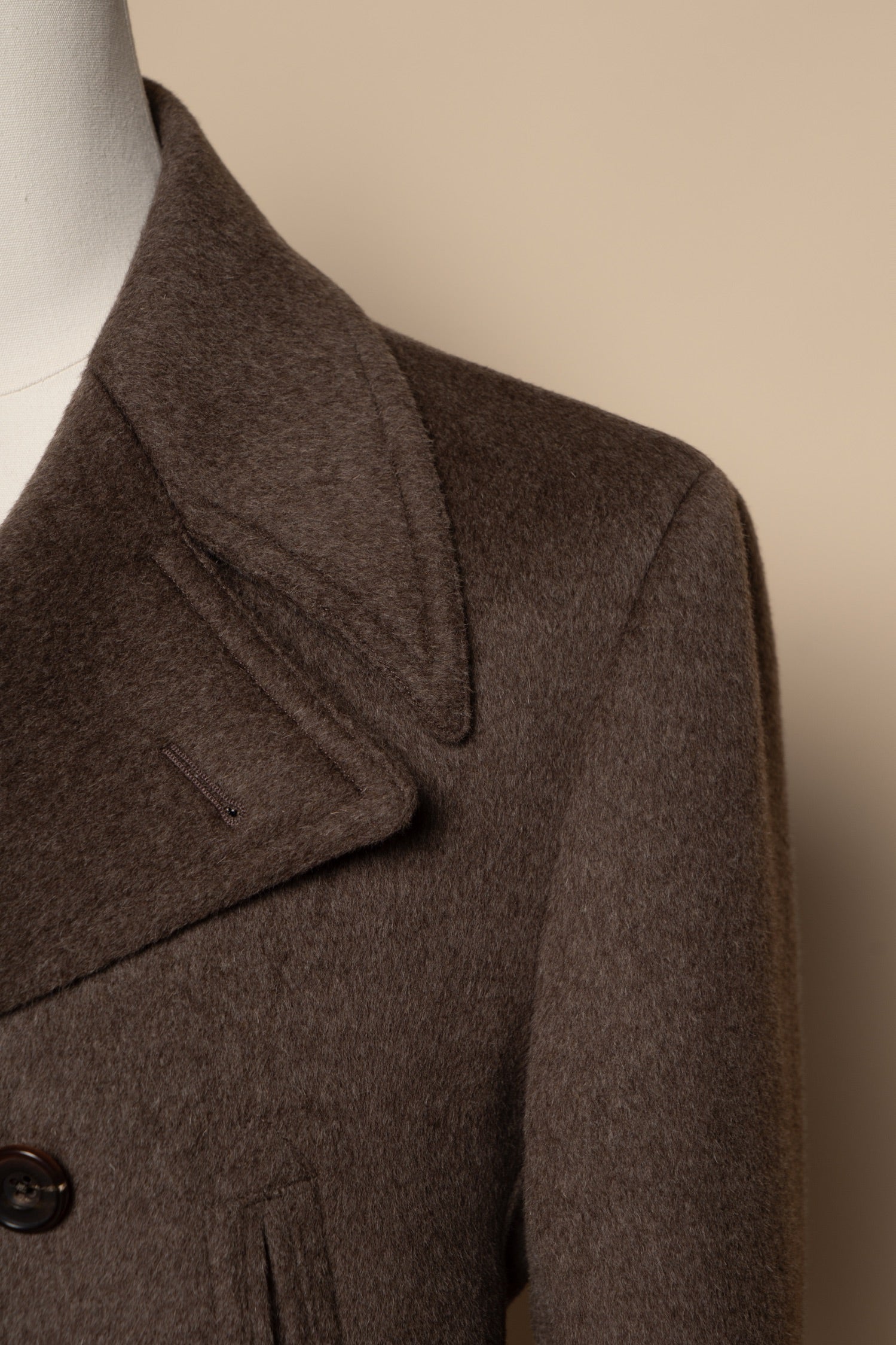 Mocha Wool Peacoat #857