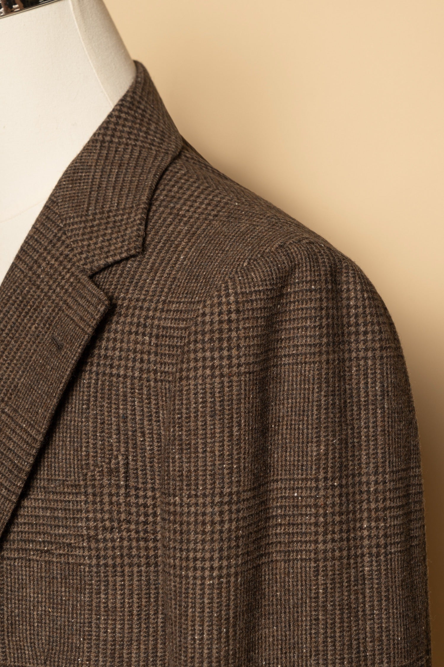 Brown Glen Check Wool Silk Tweed Jacket #931