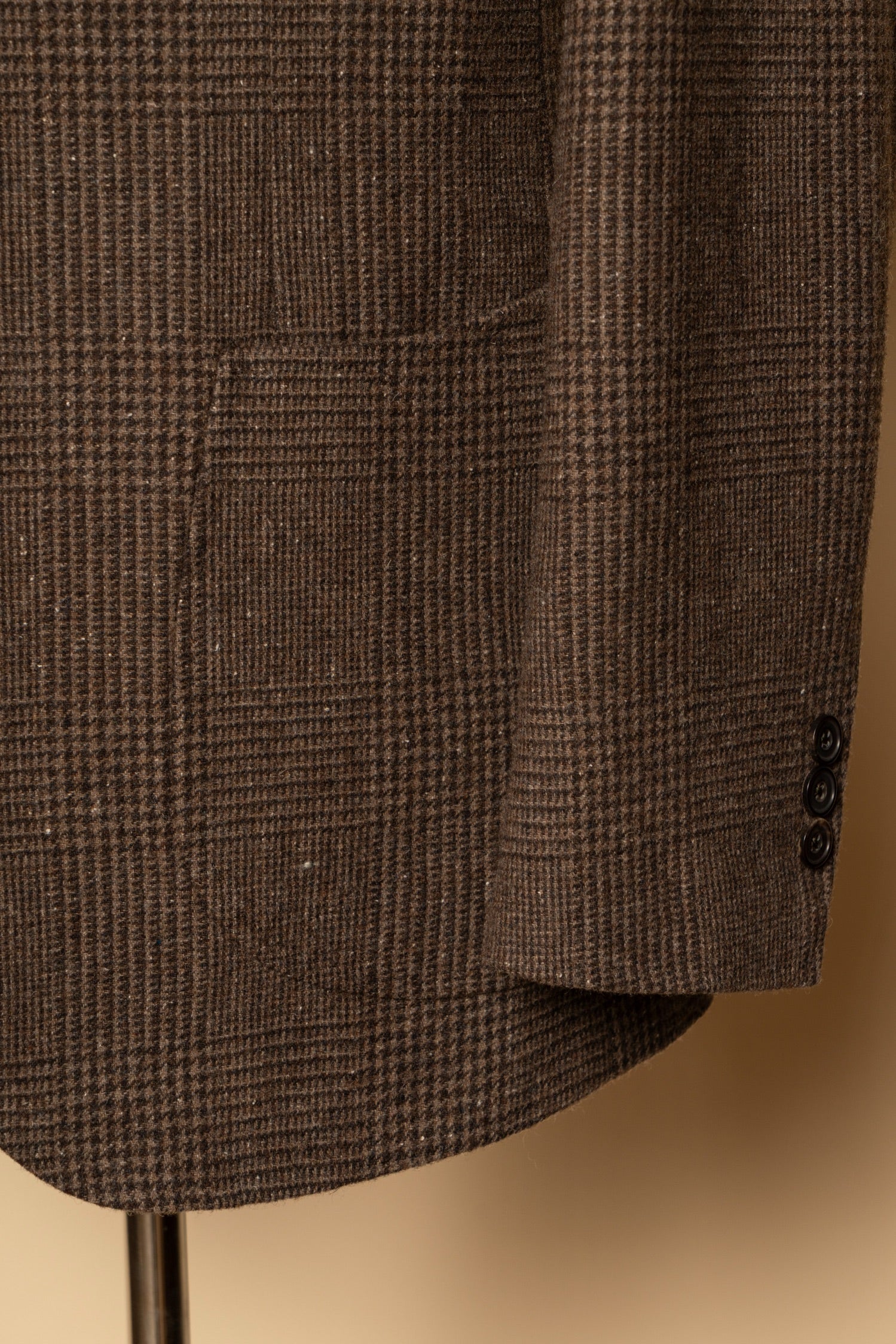Brown Glen Check Wool Silk Tweed Jacket #931
