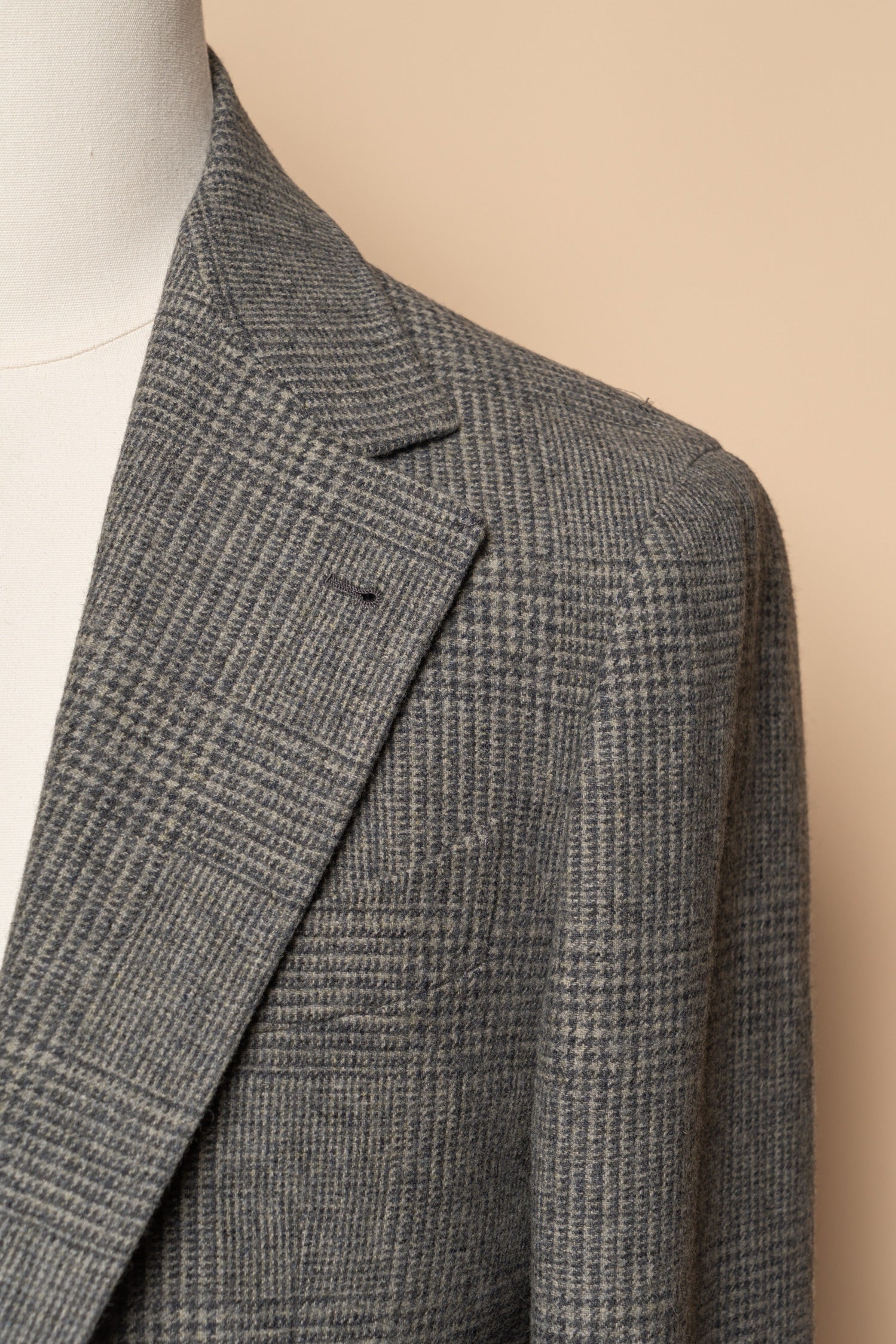 Grey Glen Check Wool Silk Tweed Jacket #929