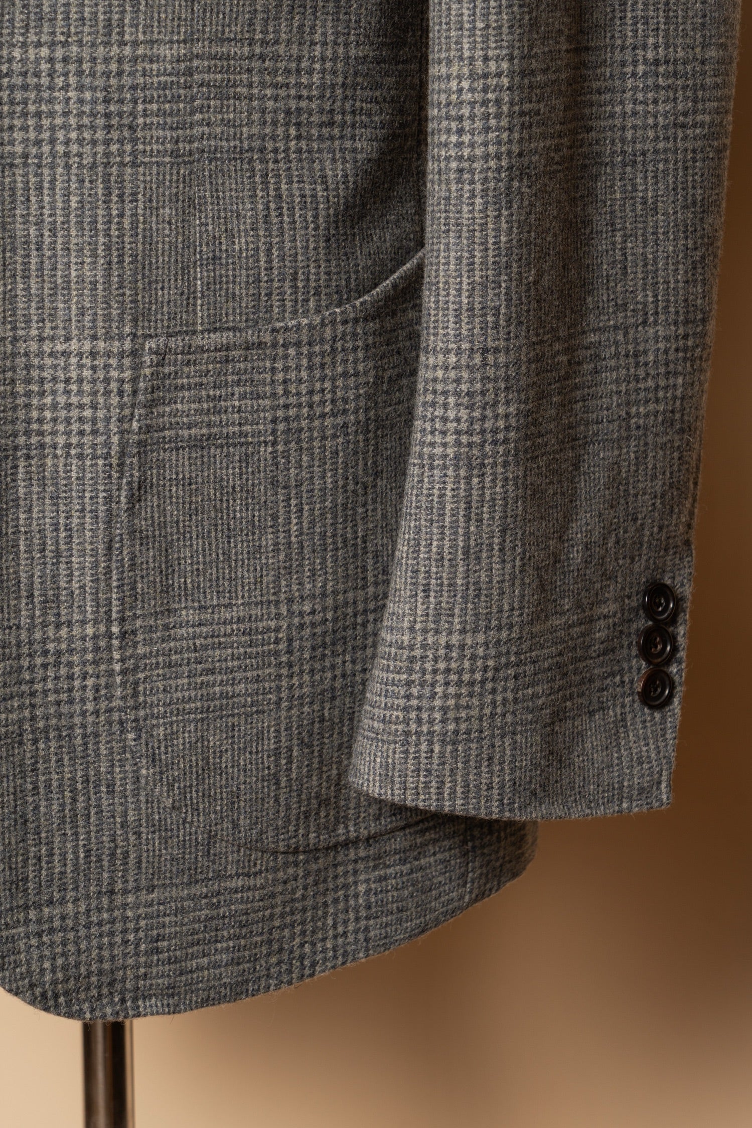 Grey Glen Check Wool Silk Tweed Jacket #929