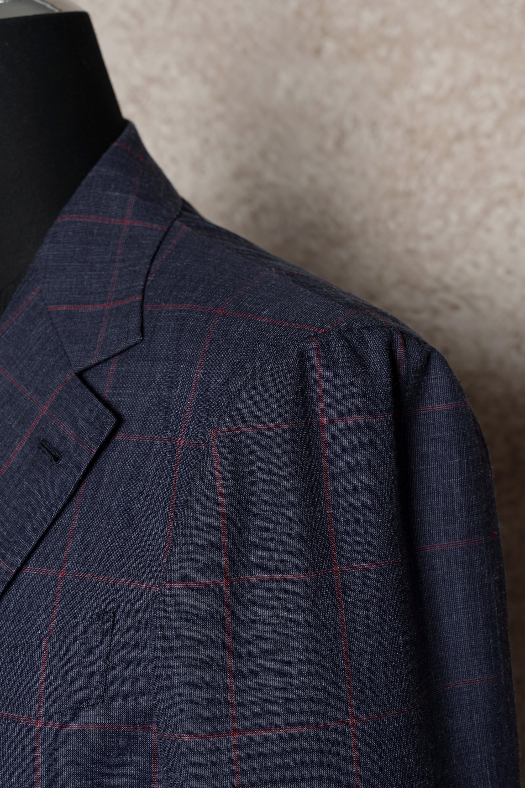 Navy Windowpane Blending Jacket #37