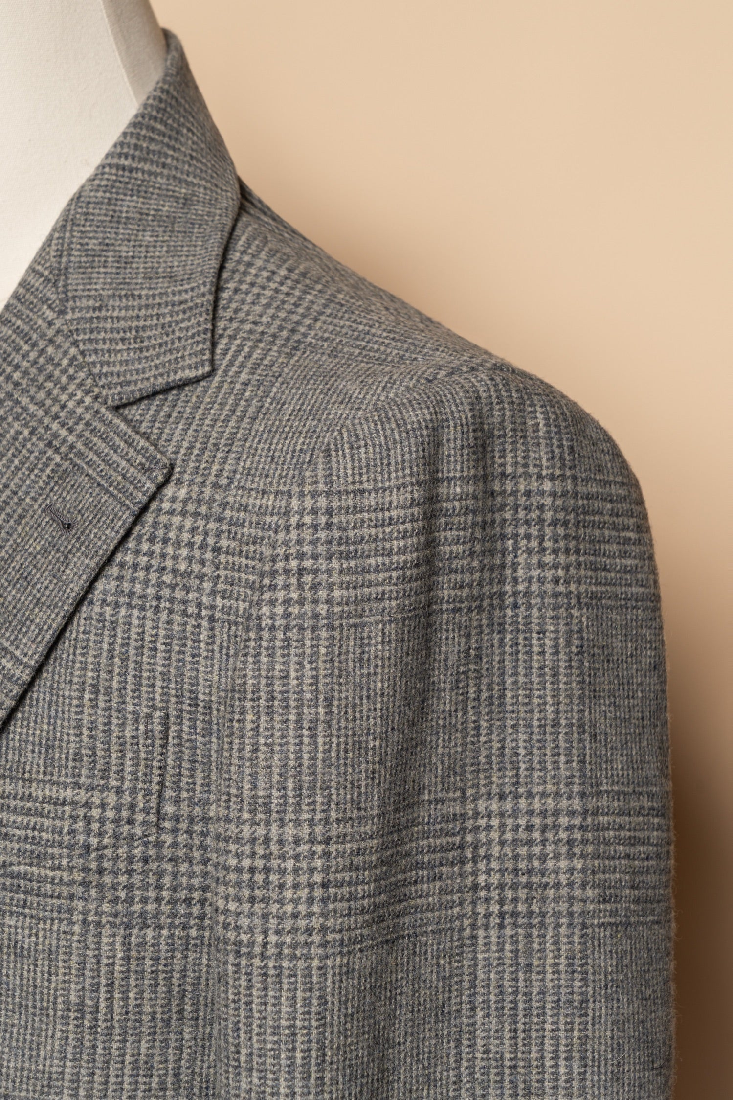 Grey Glen Check Wool Silk Tweed Jacket #929
