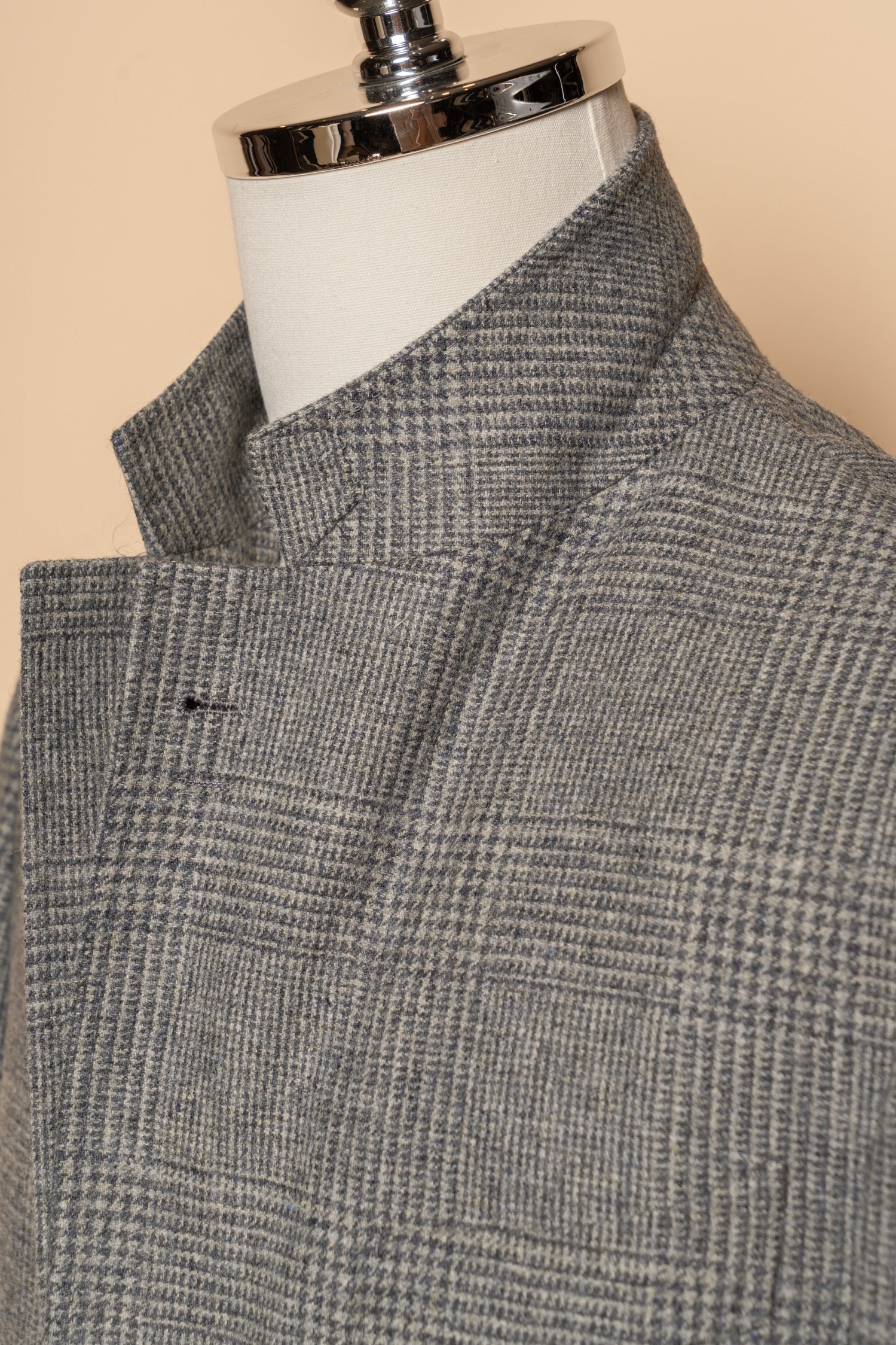 Grey Glen Check Wool Silk Tweed Jacket #929