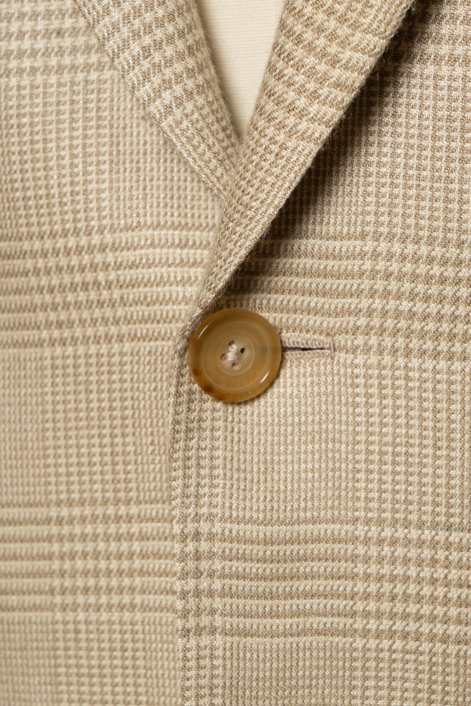 Light Camel Glen Check Silk Jacket #936