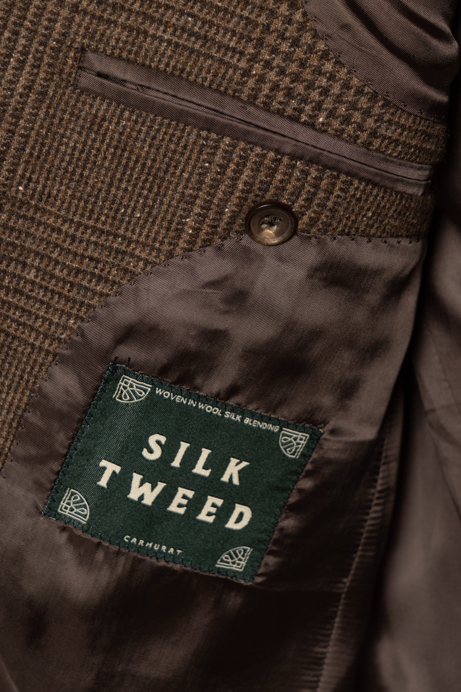 Brown Glen Check Wool Silk Tweed Jacket #931