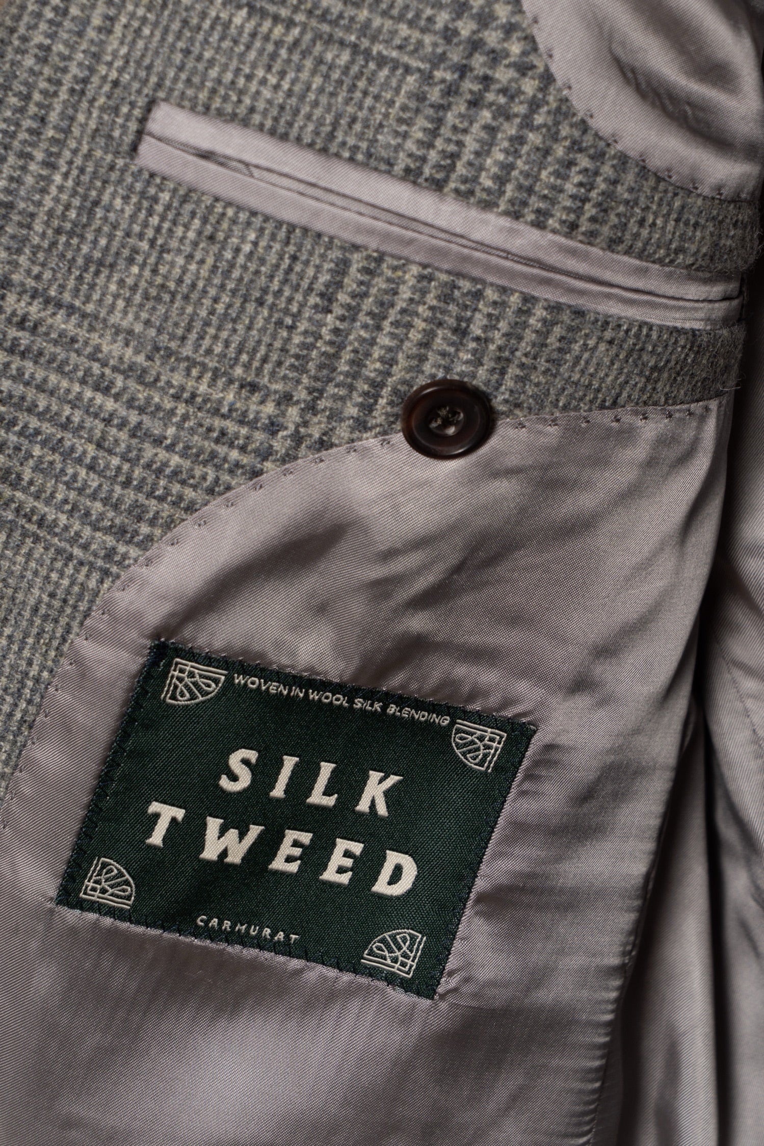 Grey Glen Check Wool Silk Tweed Jacket #929