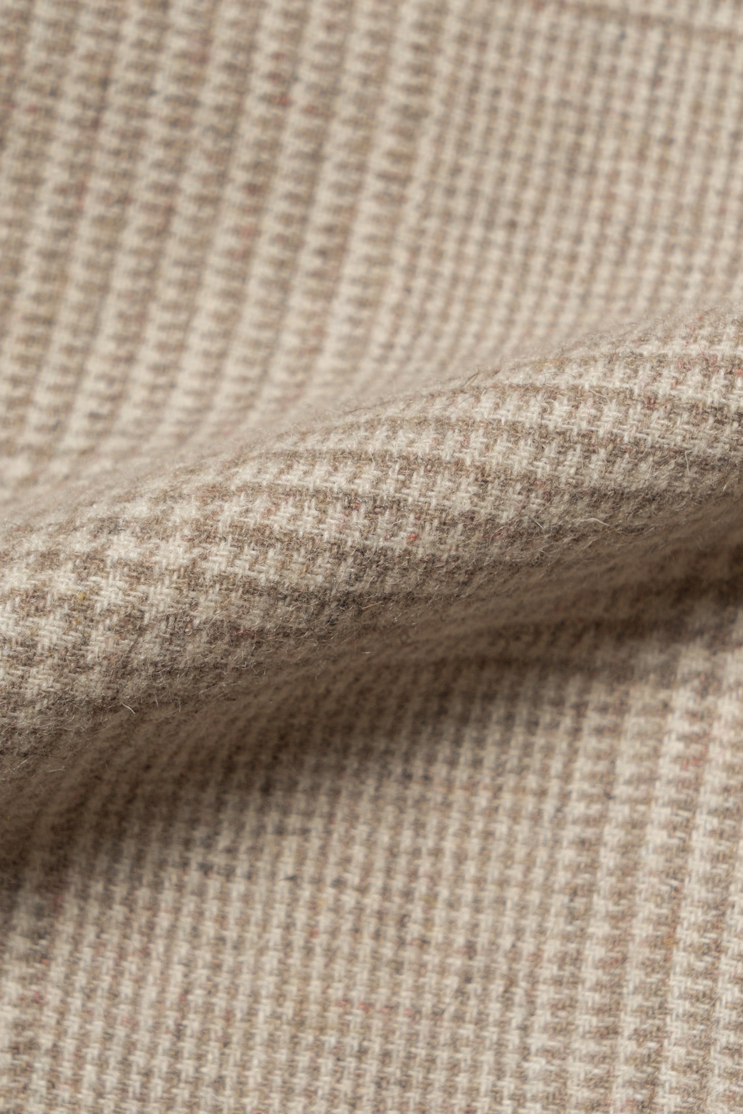Beige Glen Check Wool Silk Tweed Jacket #932