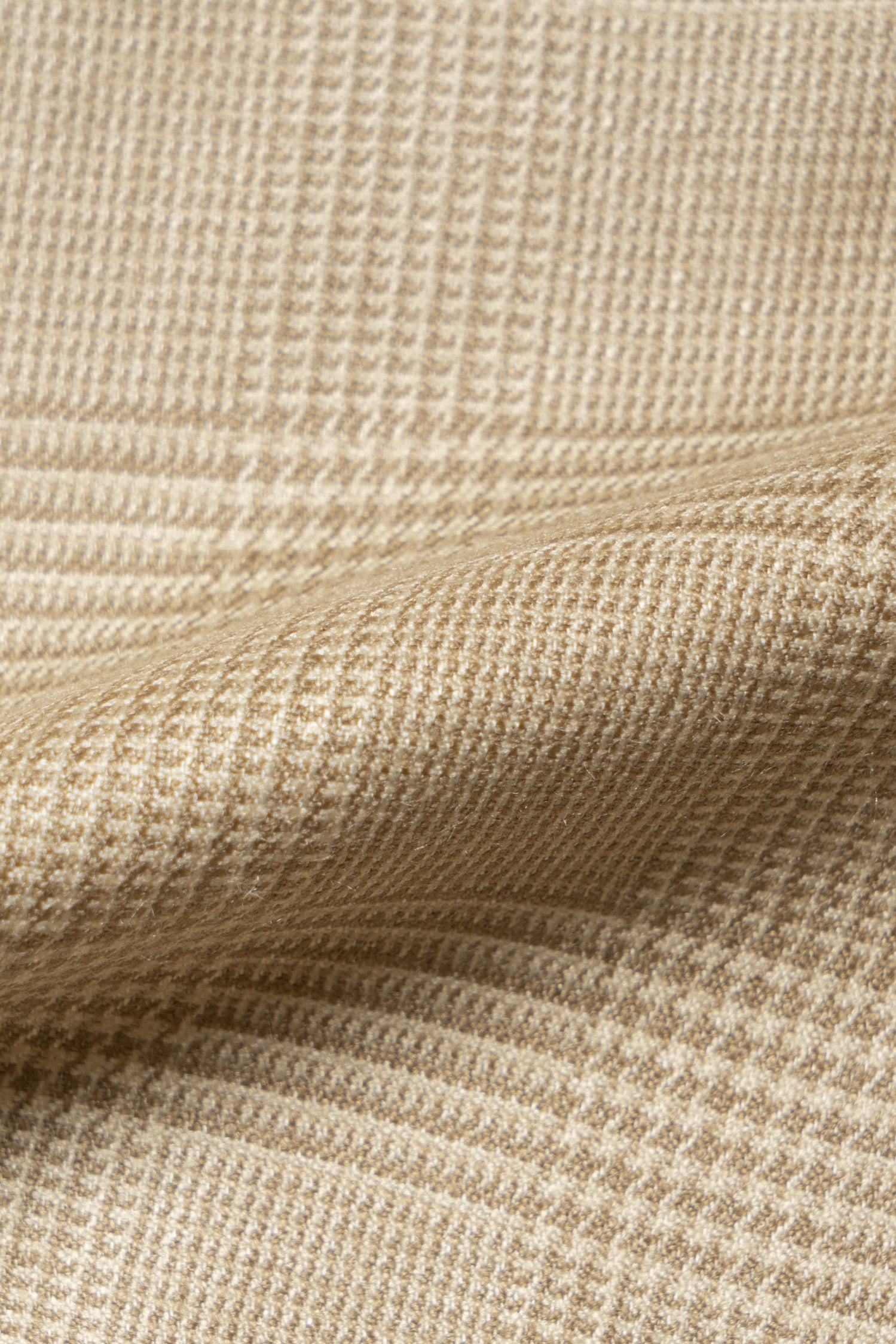 Light Camel Glen Check Silk Jacket #936
