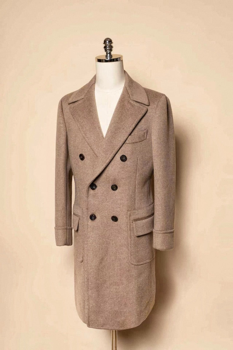 Light Brown Wool Polo Coat #854
