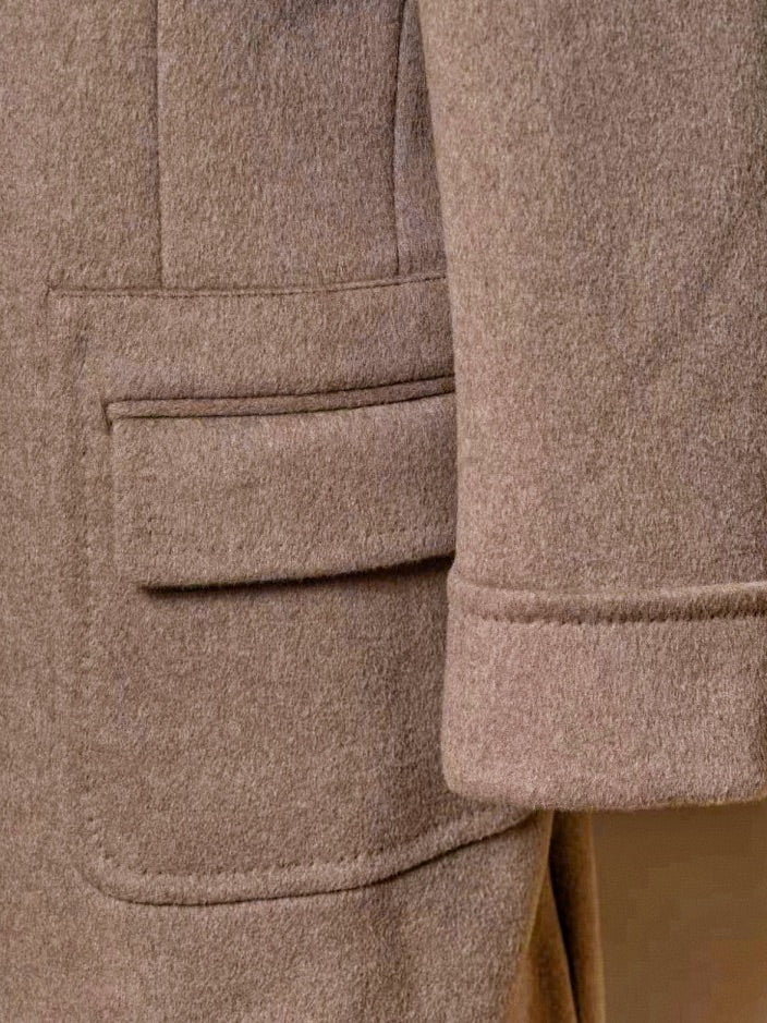 Light Brown Wool Polo Coat #854