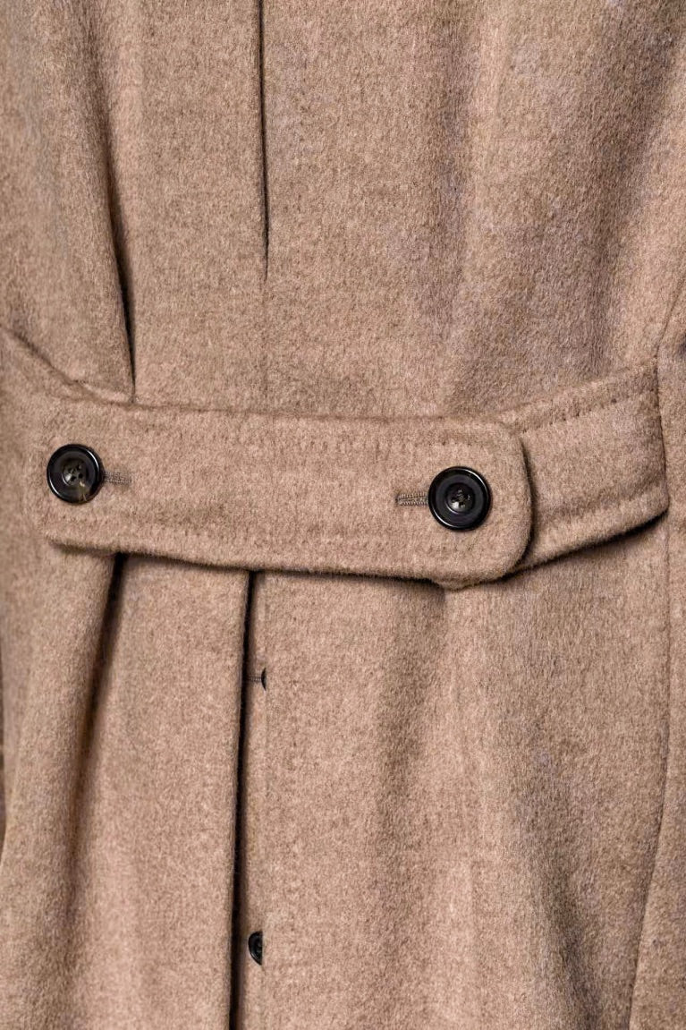 Light Brown Wool Polo Coat #854