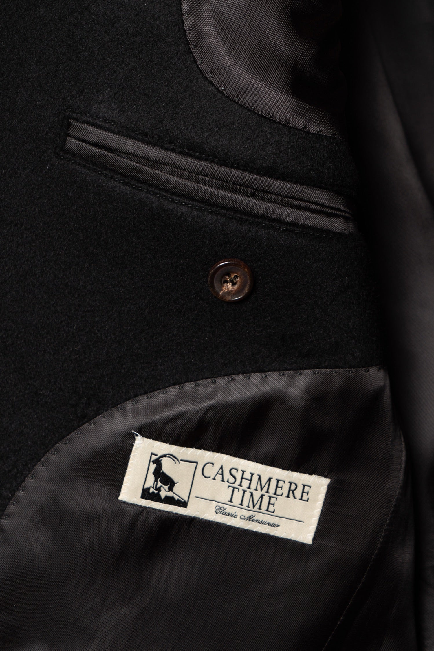 MTO Black Cashmere Polo Coat #826