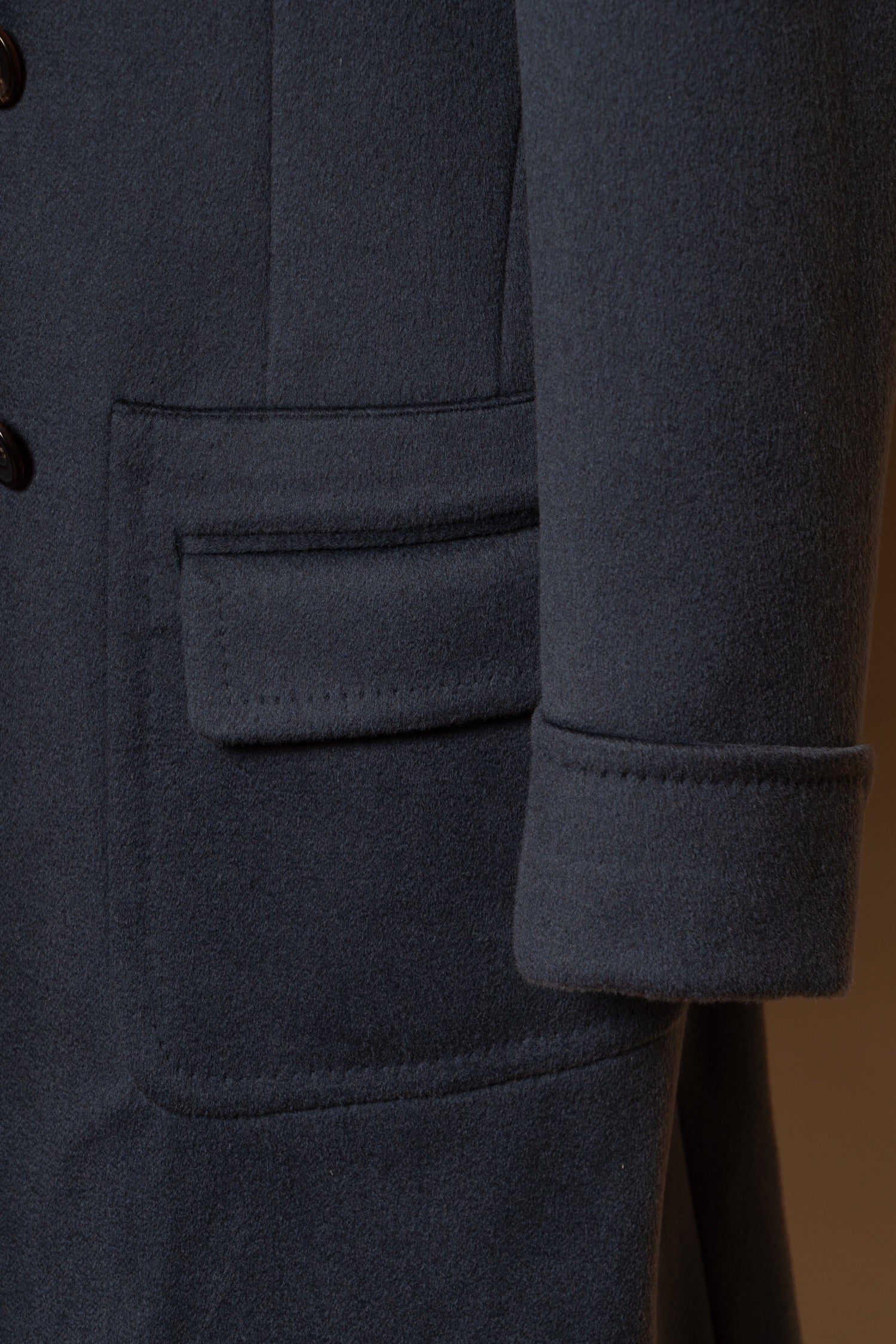 MTO Steel Blue Cashmere Polo Coat #825