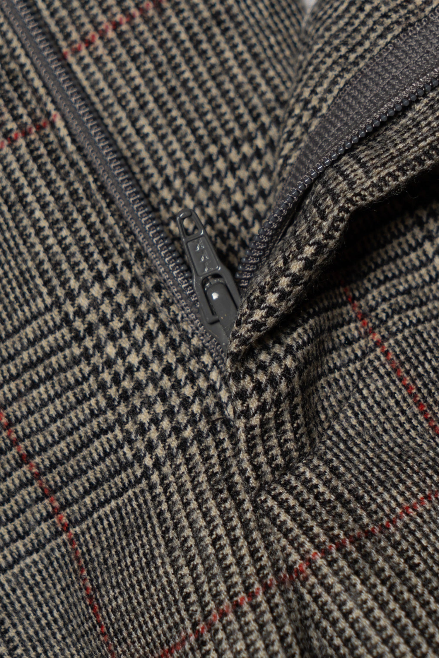 MTO Glen Check Red Overcheck Worsted Flannel Suit #634