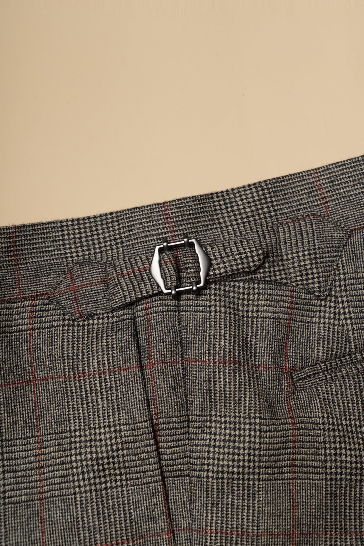 MTO Glen Check Red Overcheck Worsted Flannel Suit #634