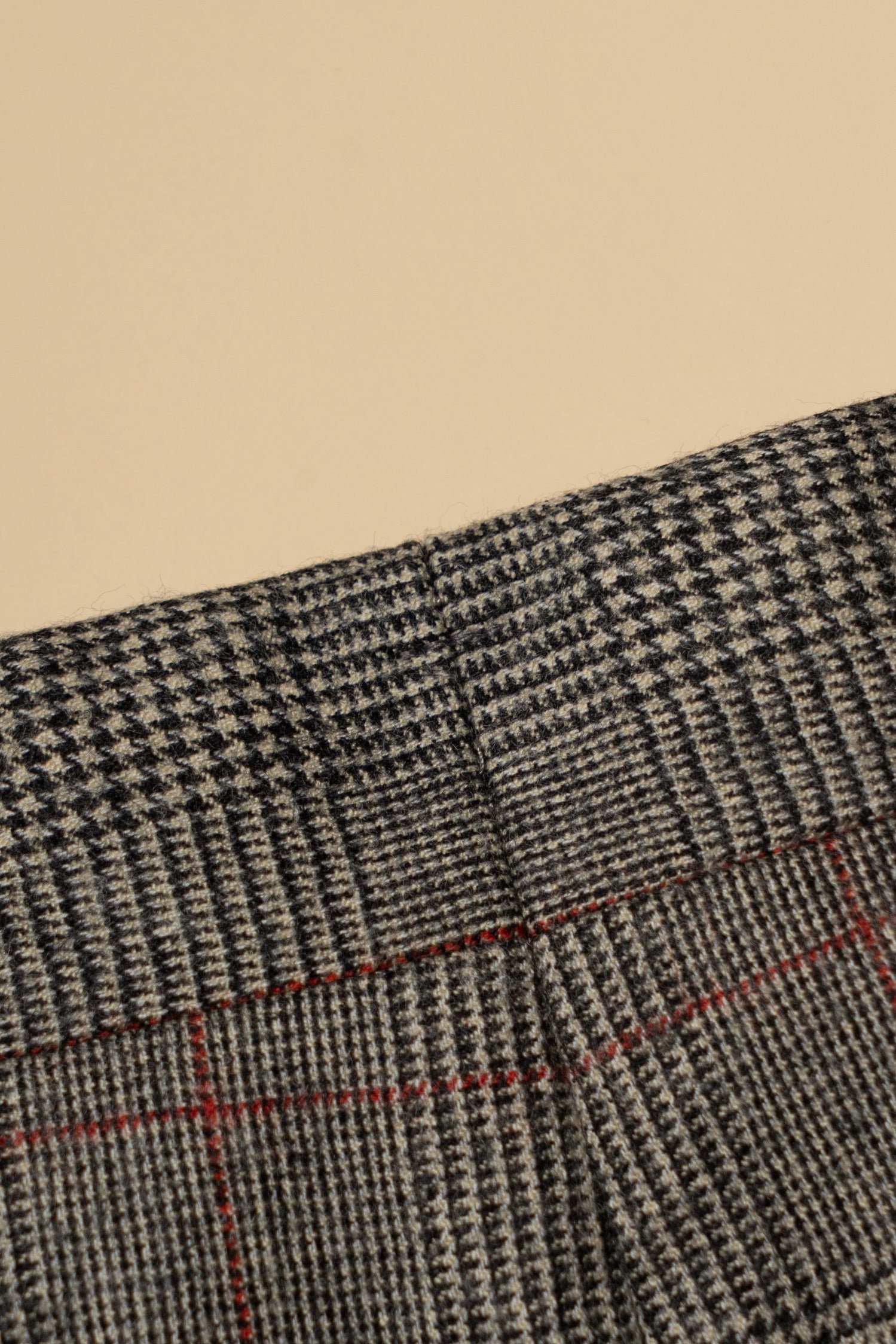 MTO Glen Check Red Overcheck Worsted Flannel Suit #634