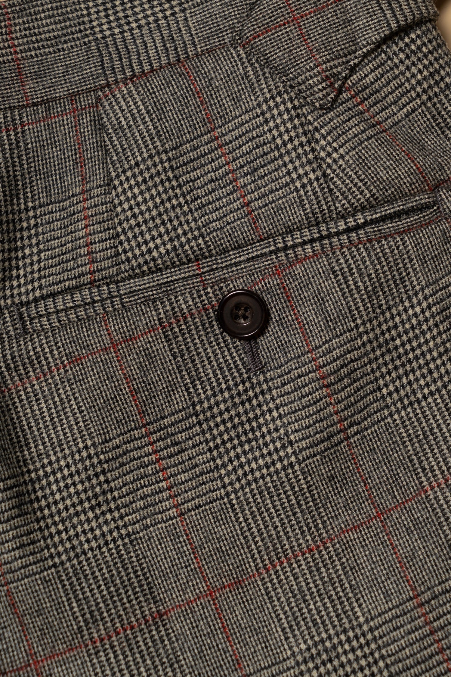 MTO Glen Check Red Overcheck Worsted Flannel Suit #634