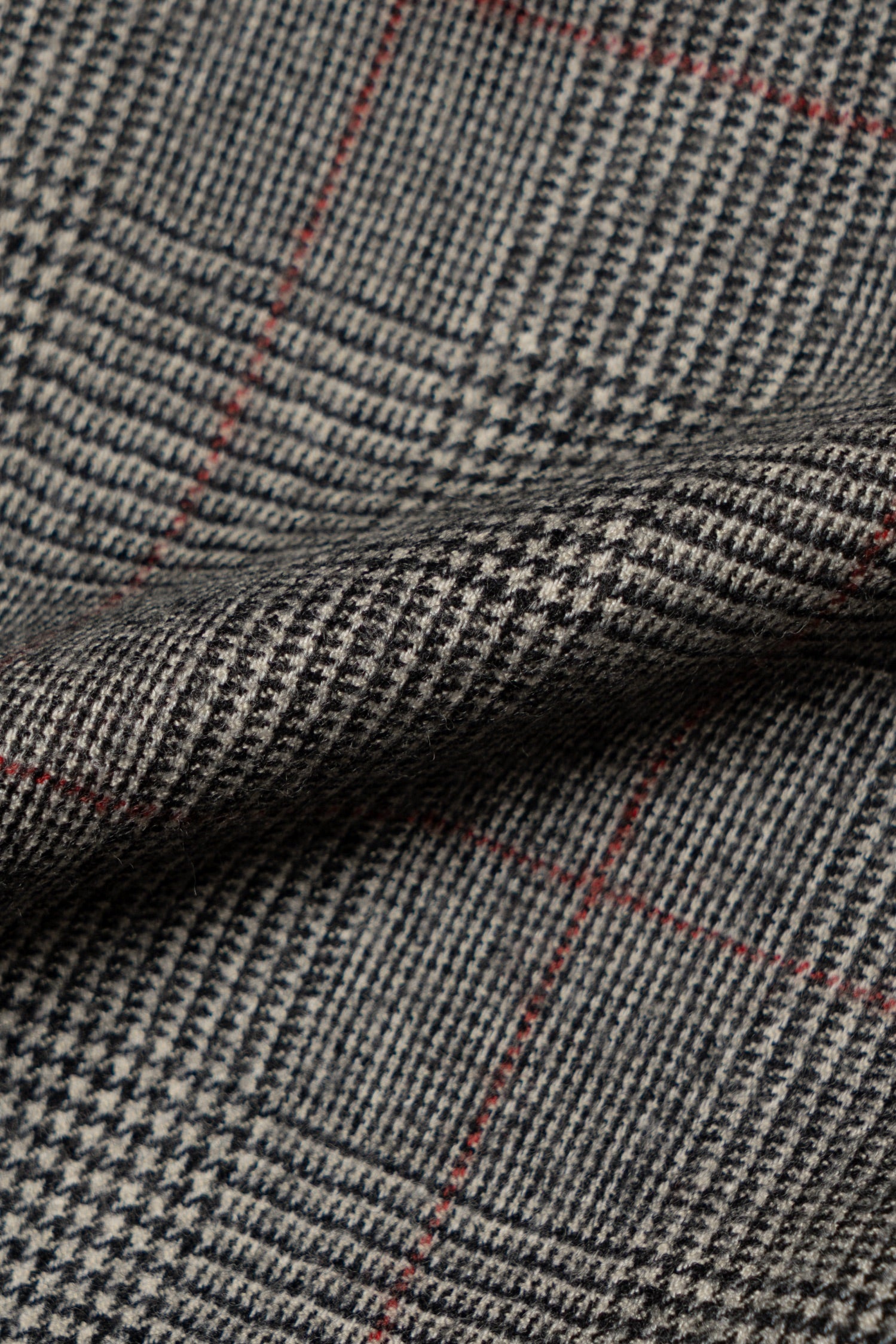 MTO Glen Check Red Overcheck Worsted Flannel Suit #634