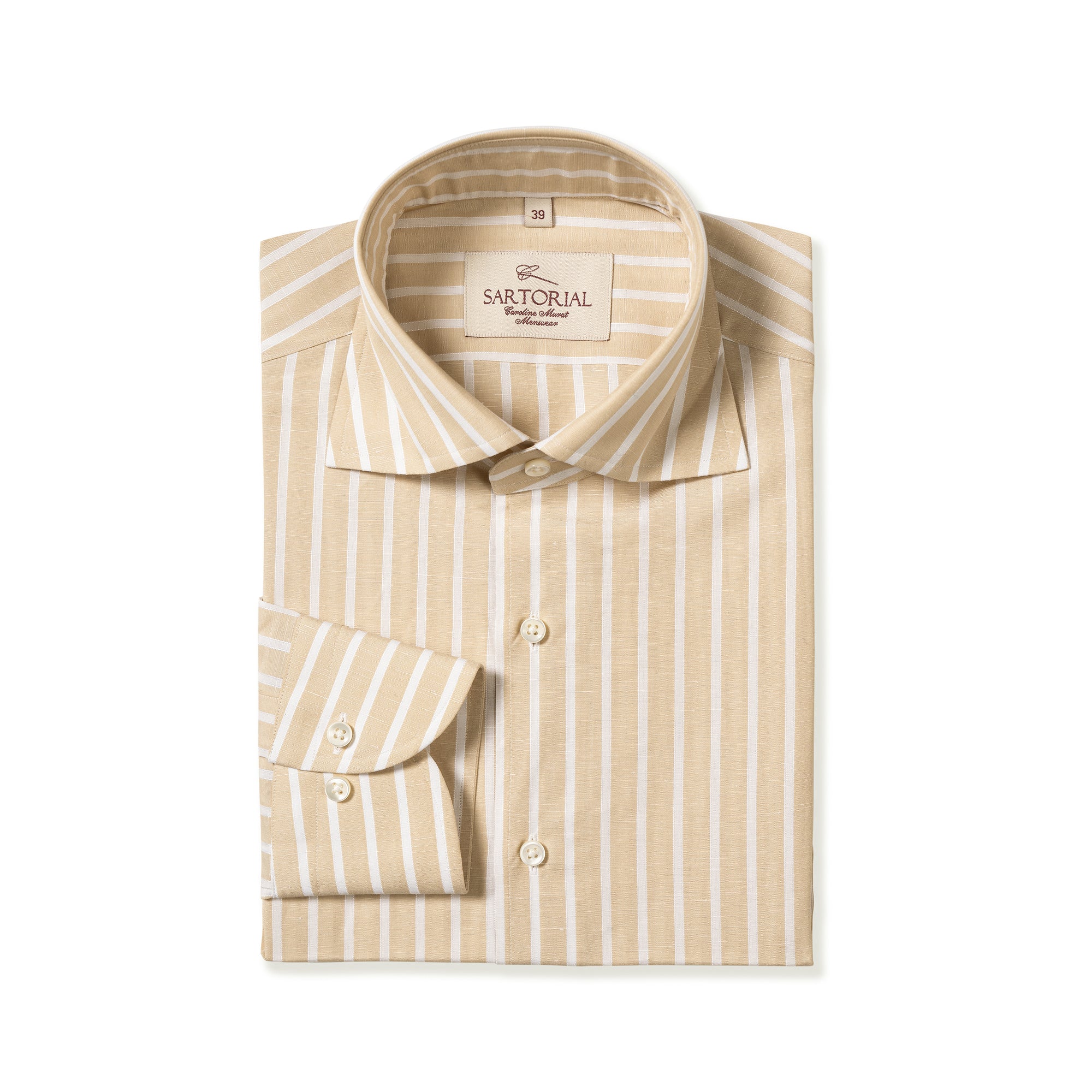 Cream Stripe Blending Shirt