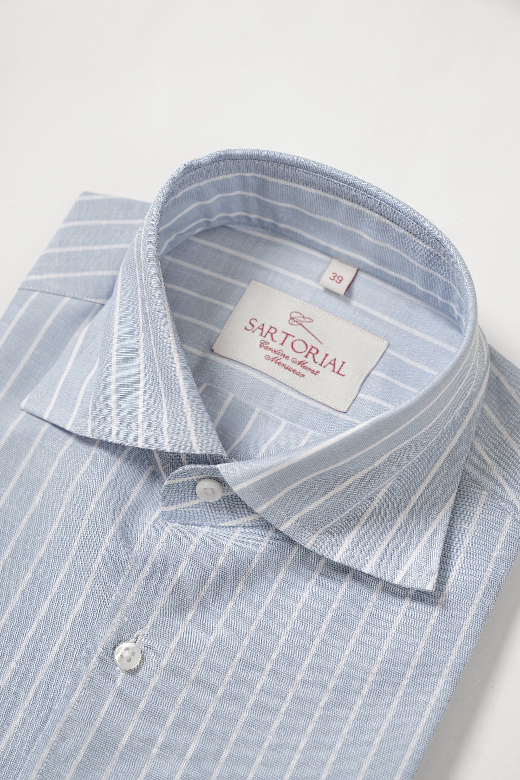 Pale Blue Stripe Blending Shirt
