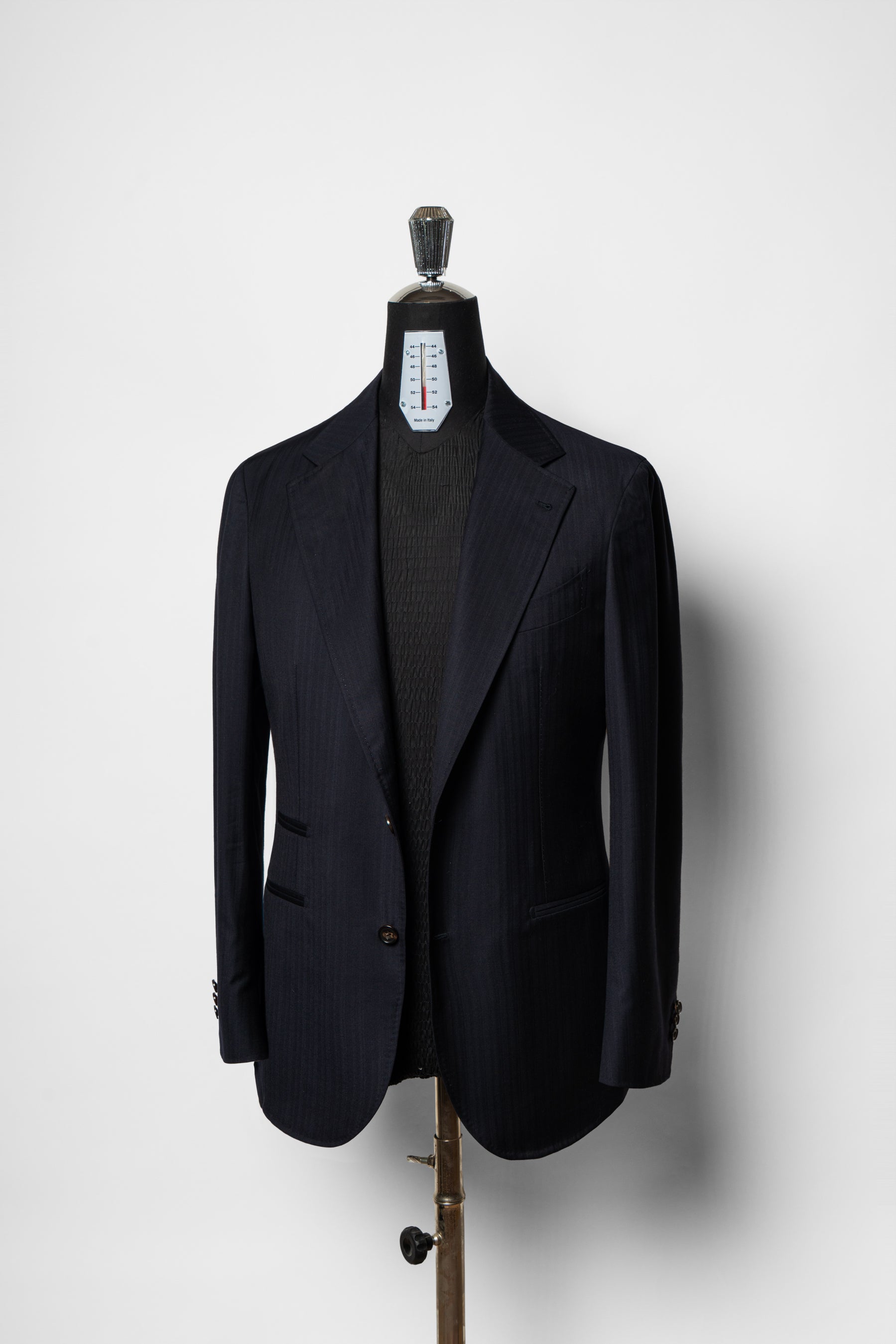 MTO Navy Herringbone 17 Micron 130s Suit #399