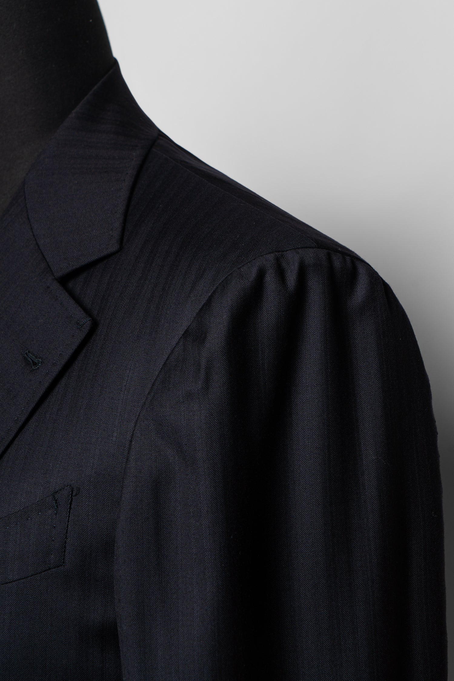 MTO Navy Herringbone 17 Micron 130s Suit #399
