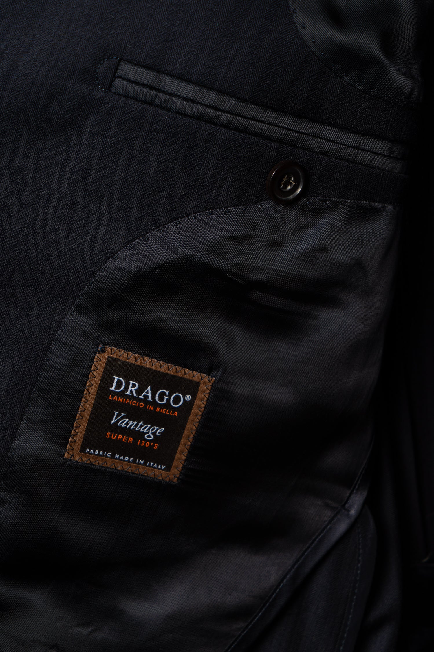 MTO Navy Herringbone 17 Micron 130s Suit #399