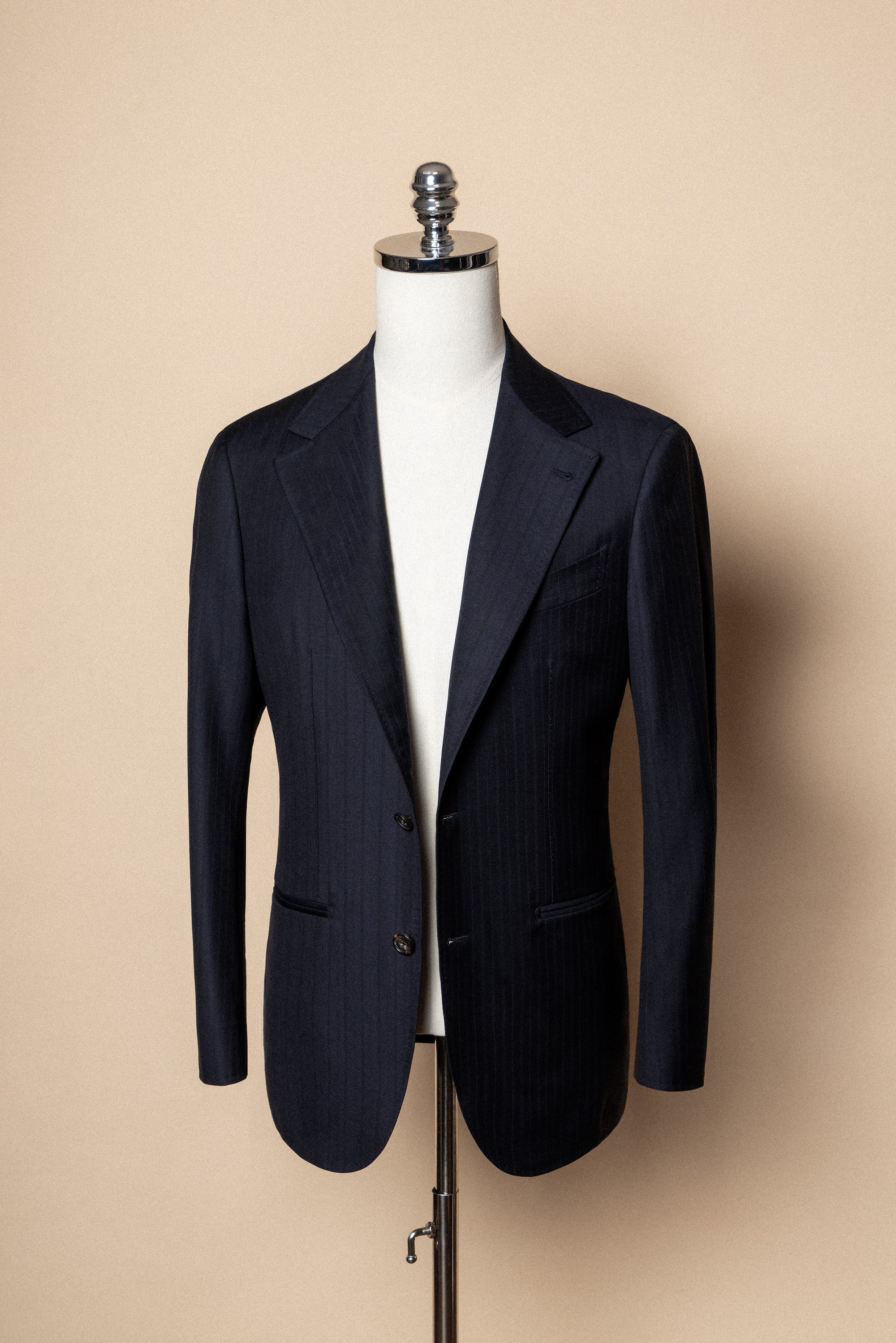 MTO Navy Herringbone 130s Wool Suit #400