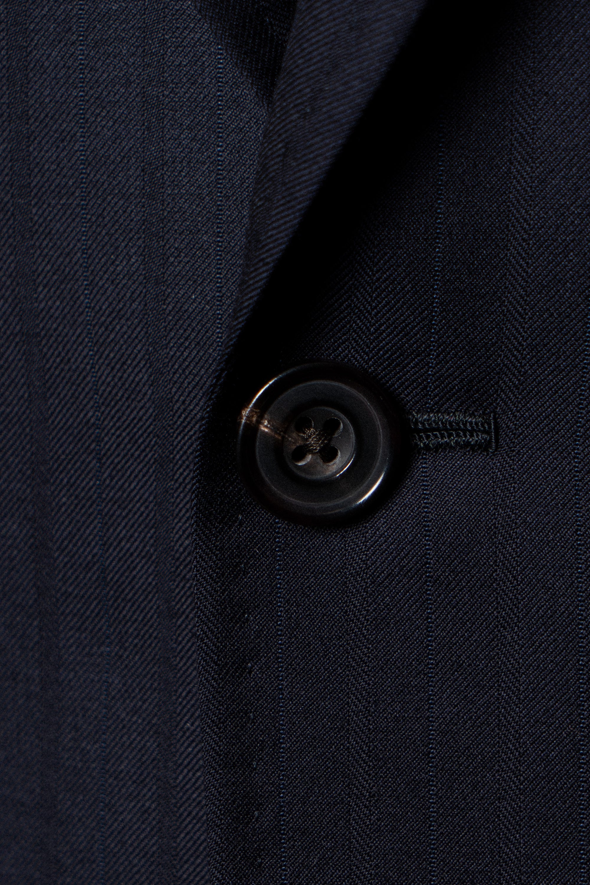 MTO Navy Herringbone 130s Wool Suit #400
