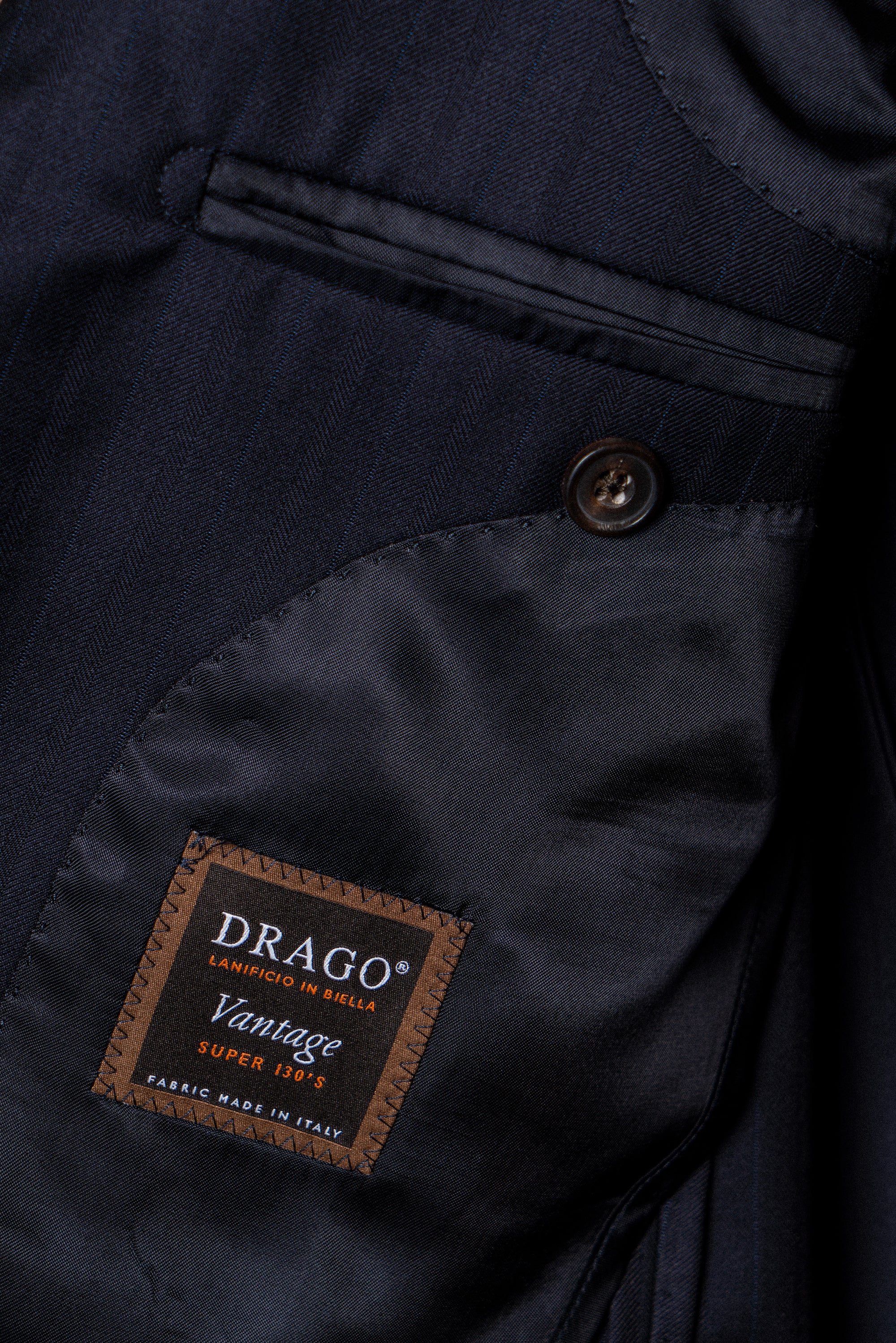 MTO Navy Herringbone 130s Wool Suit #400