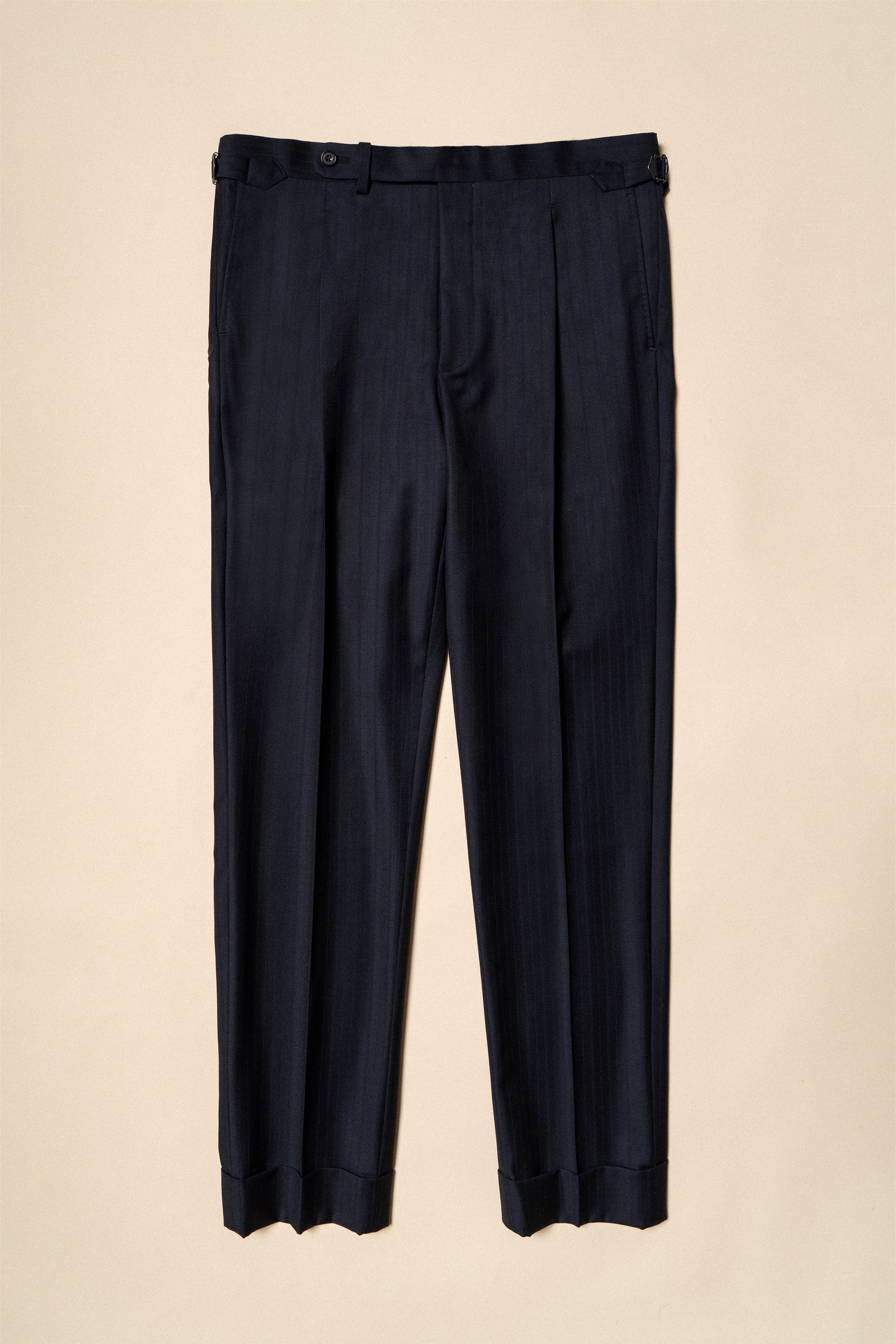 MTO Navy Herringbone 130s Wool Suit #400