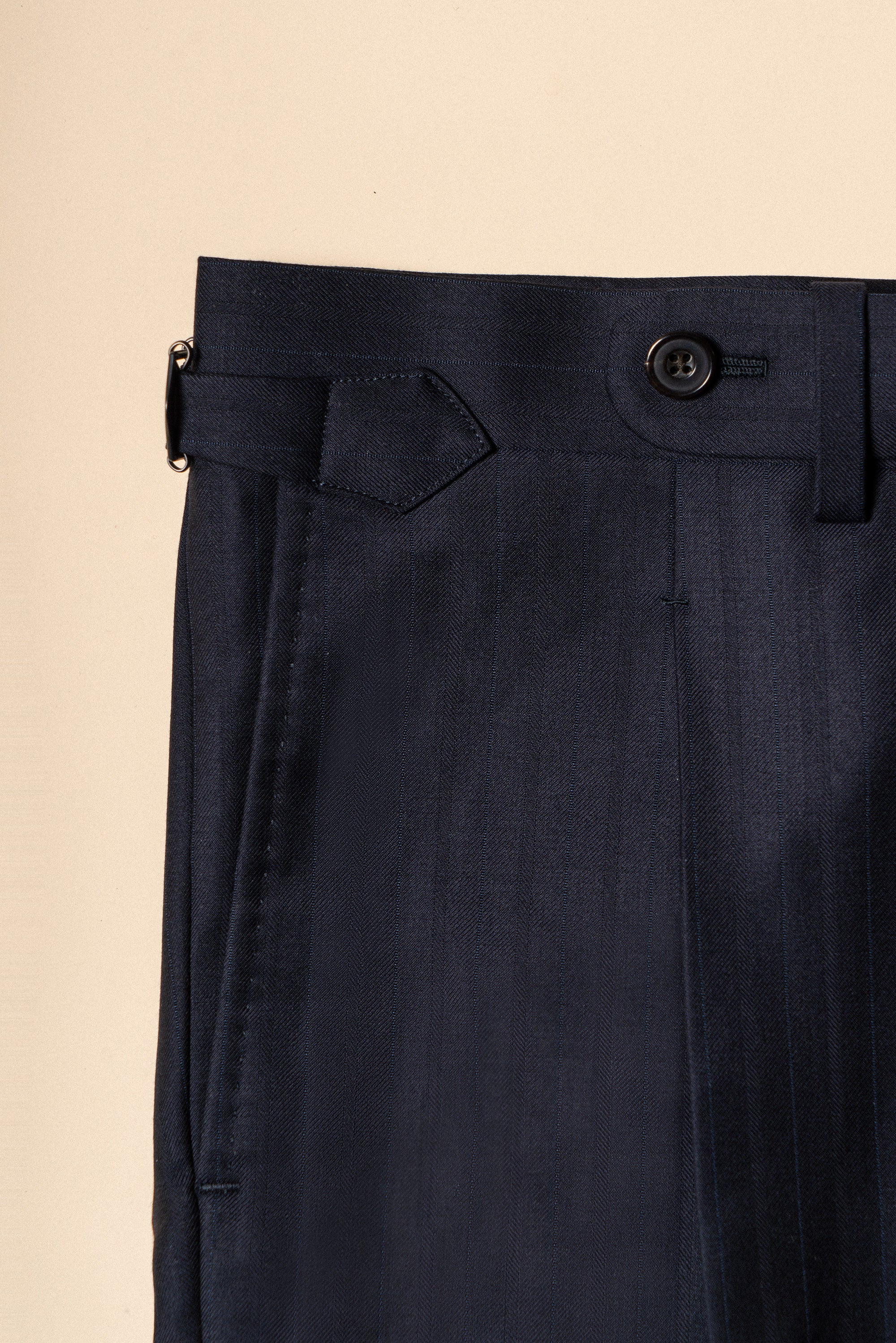 MTO Navy Herringbone 130s Wool Suit #400