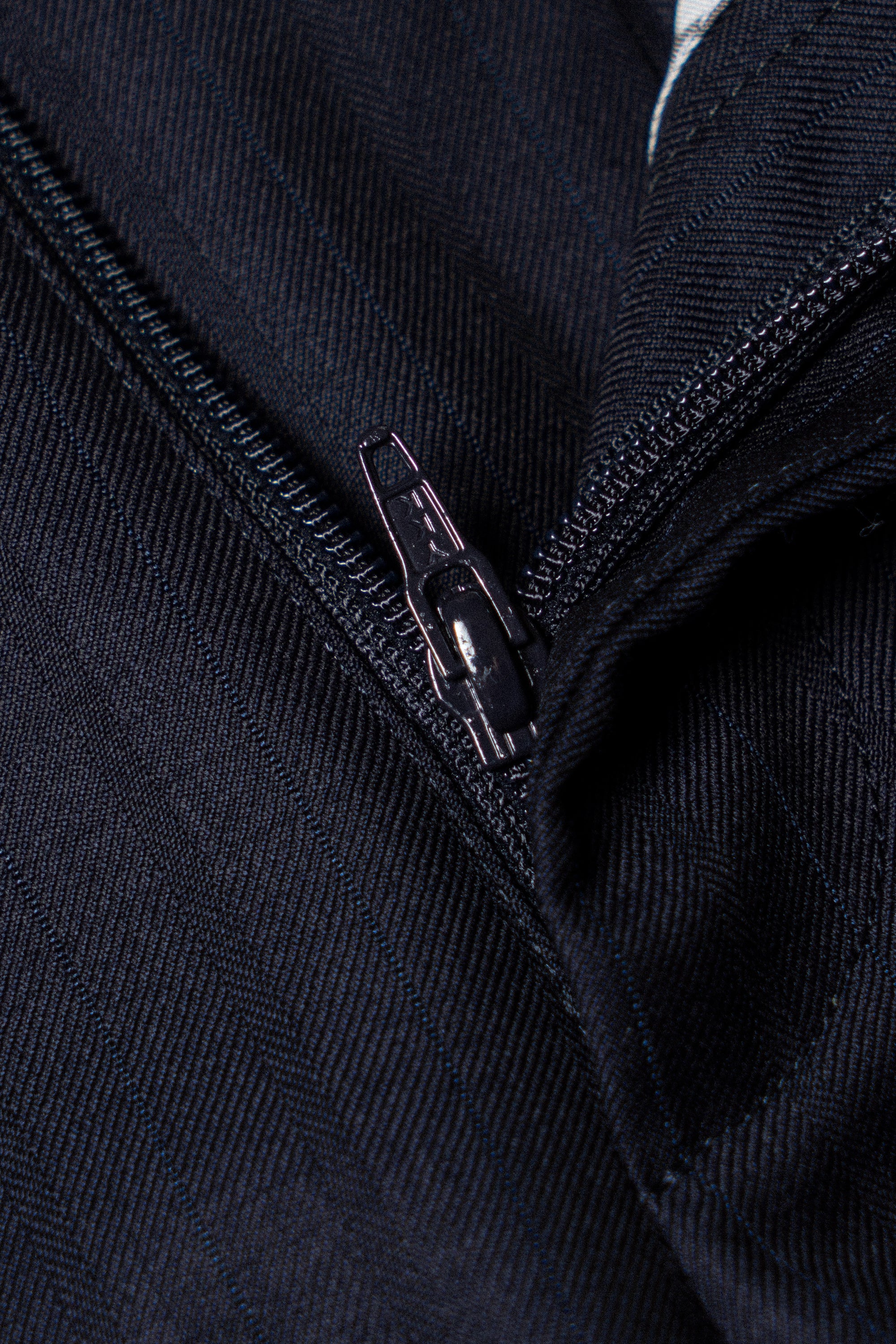 MTO Navy Herringbone 130s Wool Suit #400