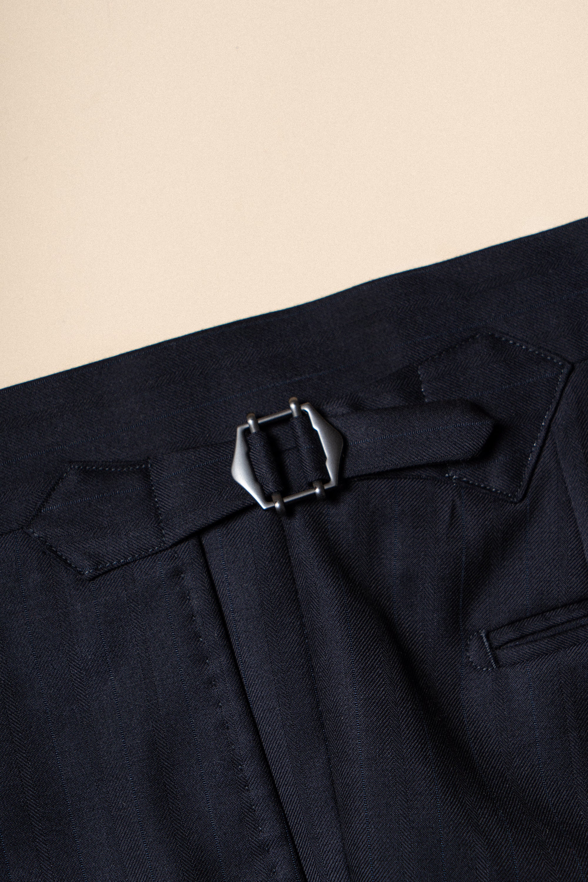 MTO Navy Herringbone 130s Wool Suit #400