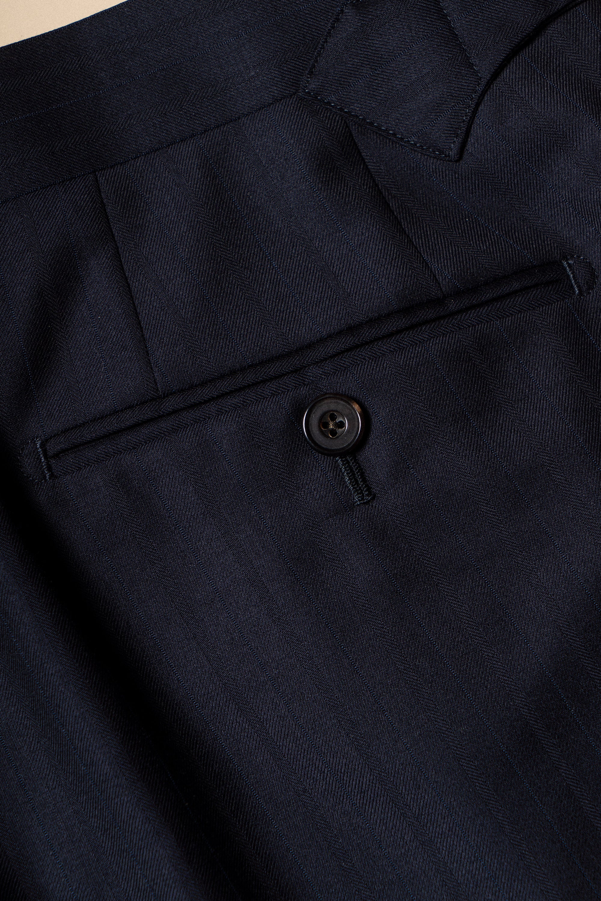 MTO Navy Herringbone 130s Wool Suit #400