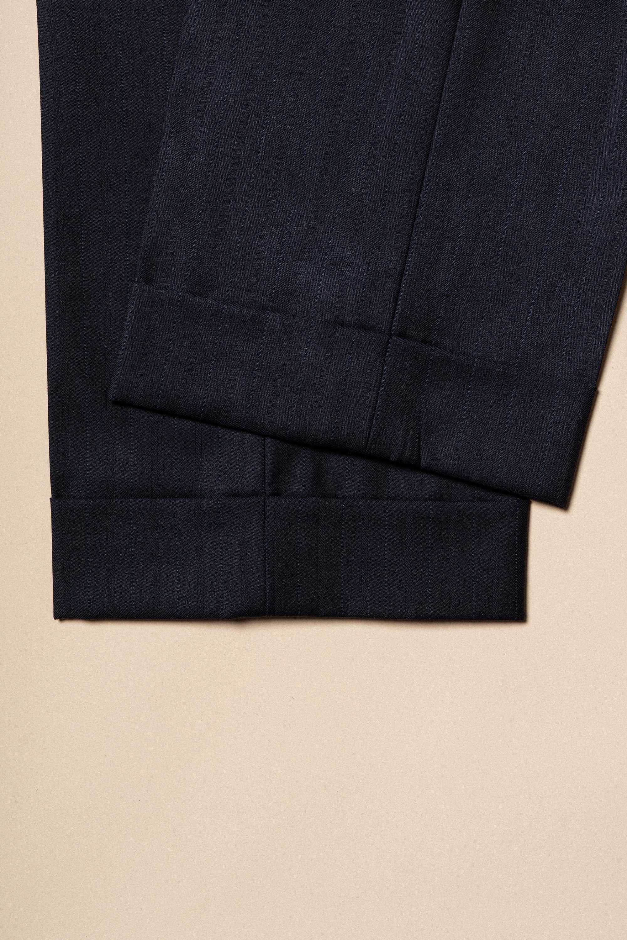 MTO Navy Herringbone 130s Wool Suit #400