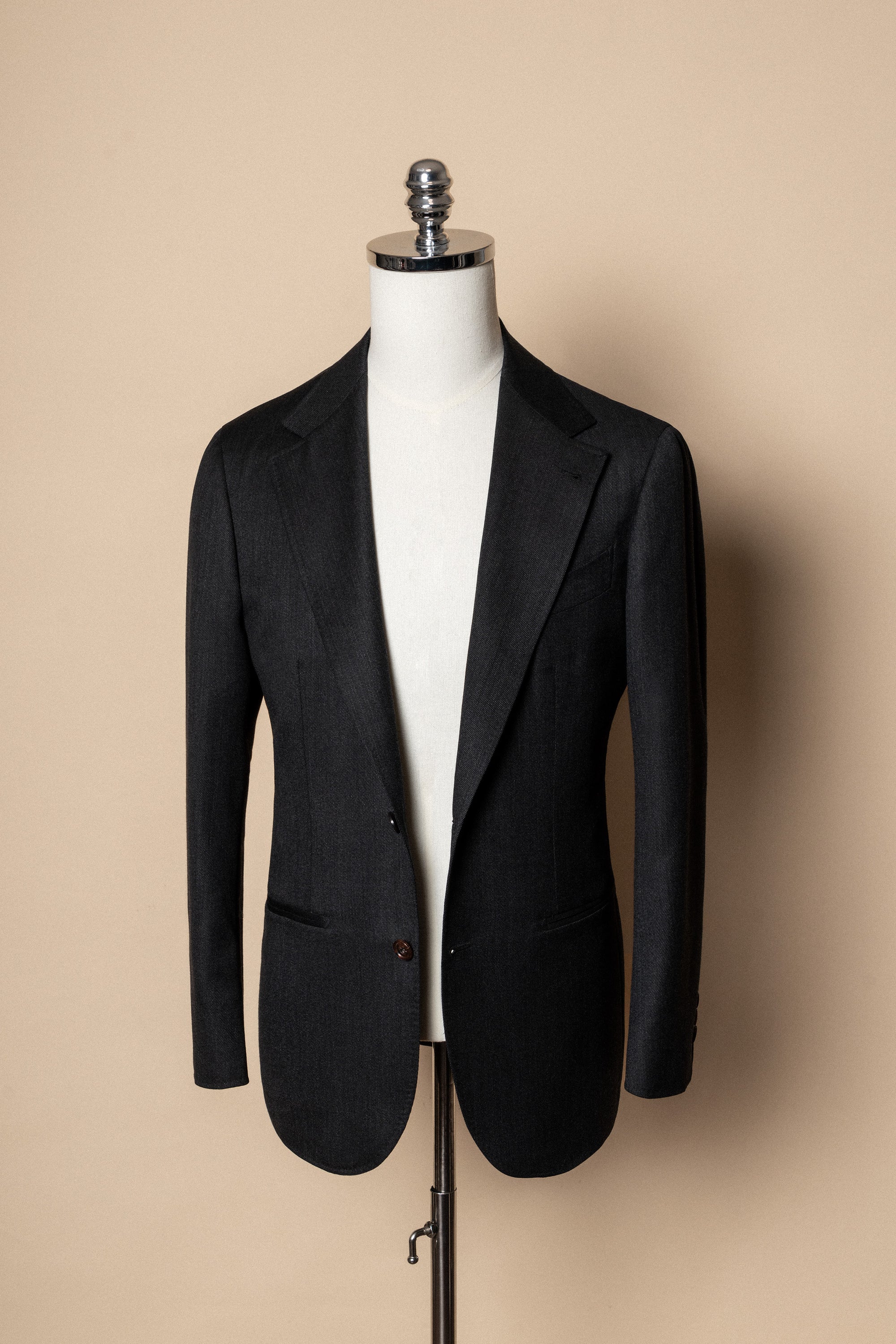 MTO Charcoal Twill 130s Wool Suit #422