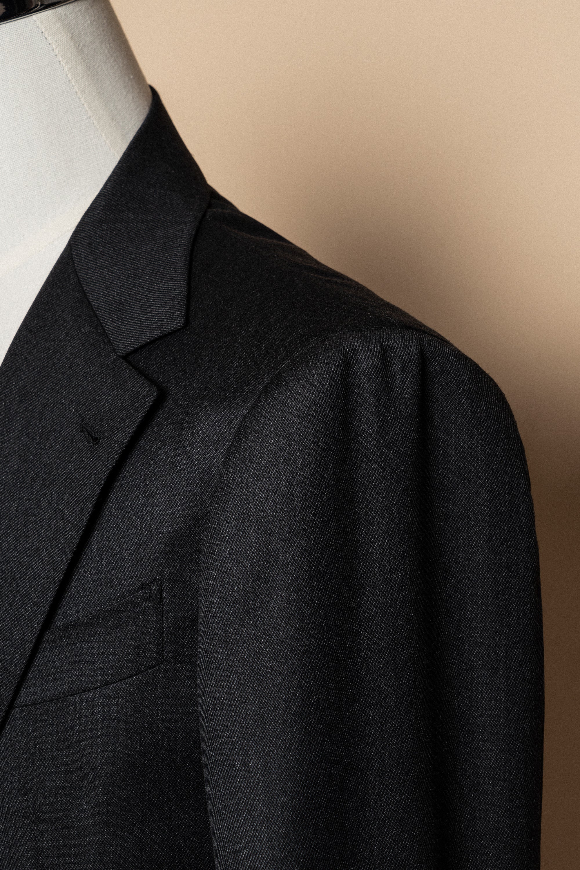 MTO Charcoal Twill 130s Wool Suit #422