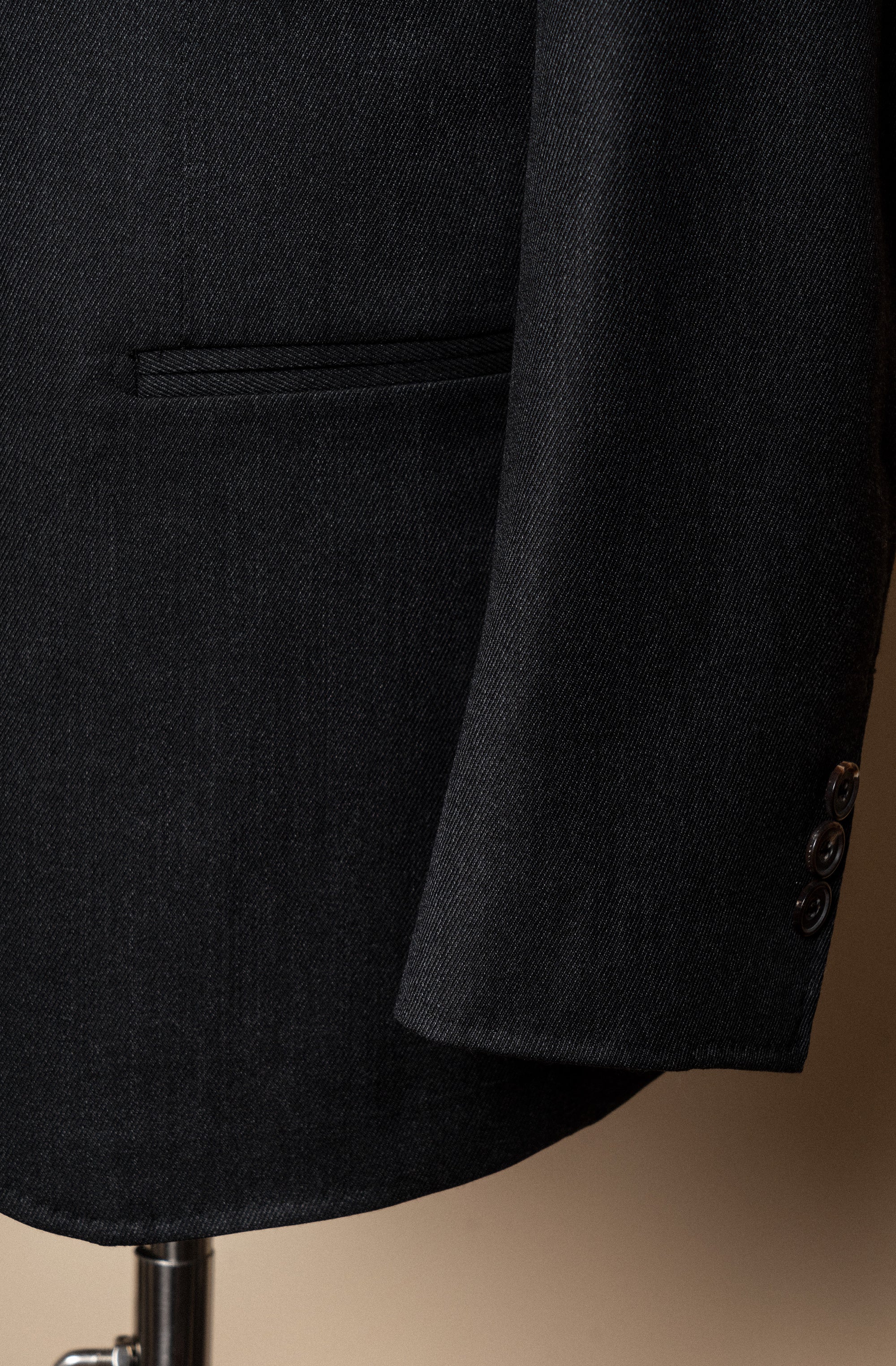 MTO Charcoal Twill 130s Wool Suit #422