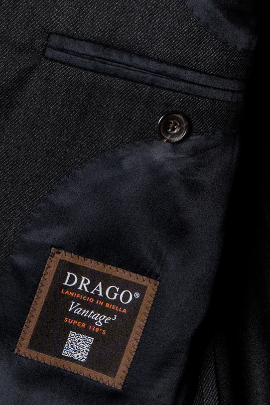 MTO Charcoal Twill 130s Wool Suit #422