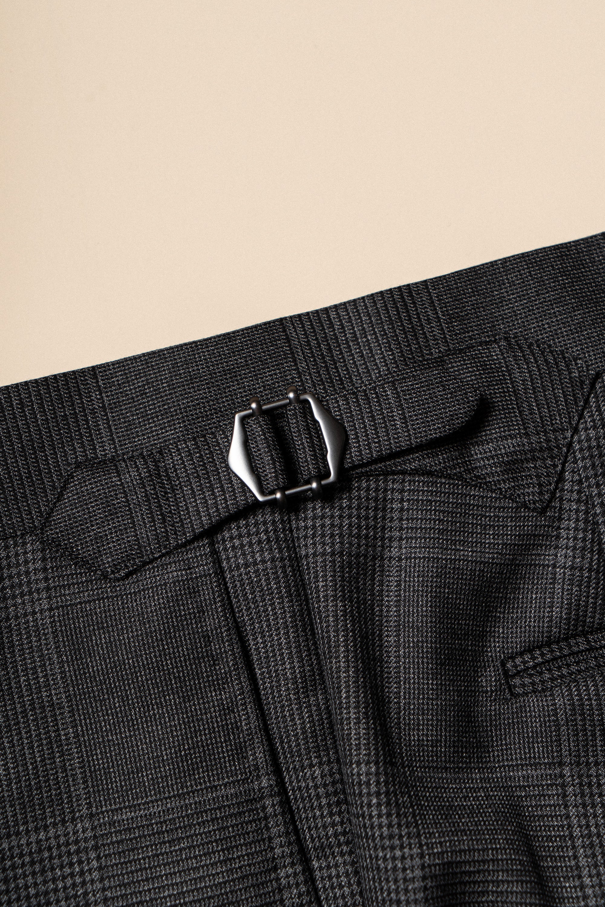 MTO Dark Grey Glen Check 130s Wool Suit #420
