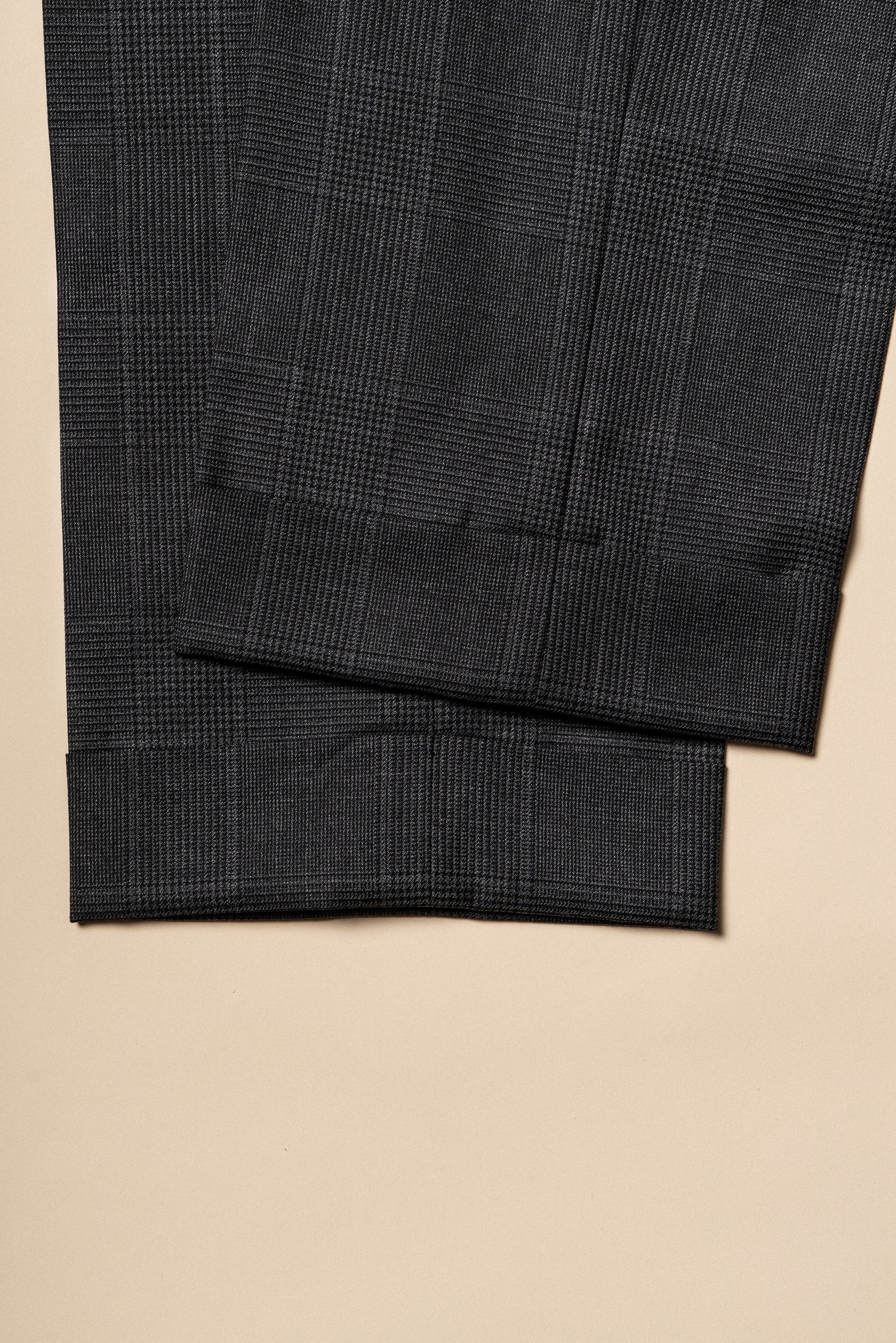 MTO Dark Grey Glen Check 130s Wool Suit #420
