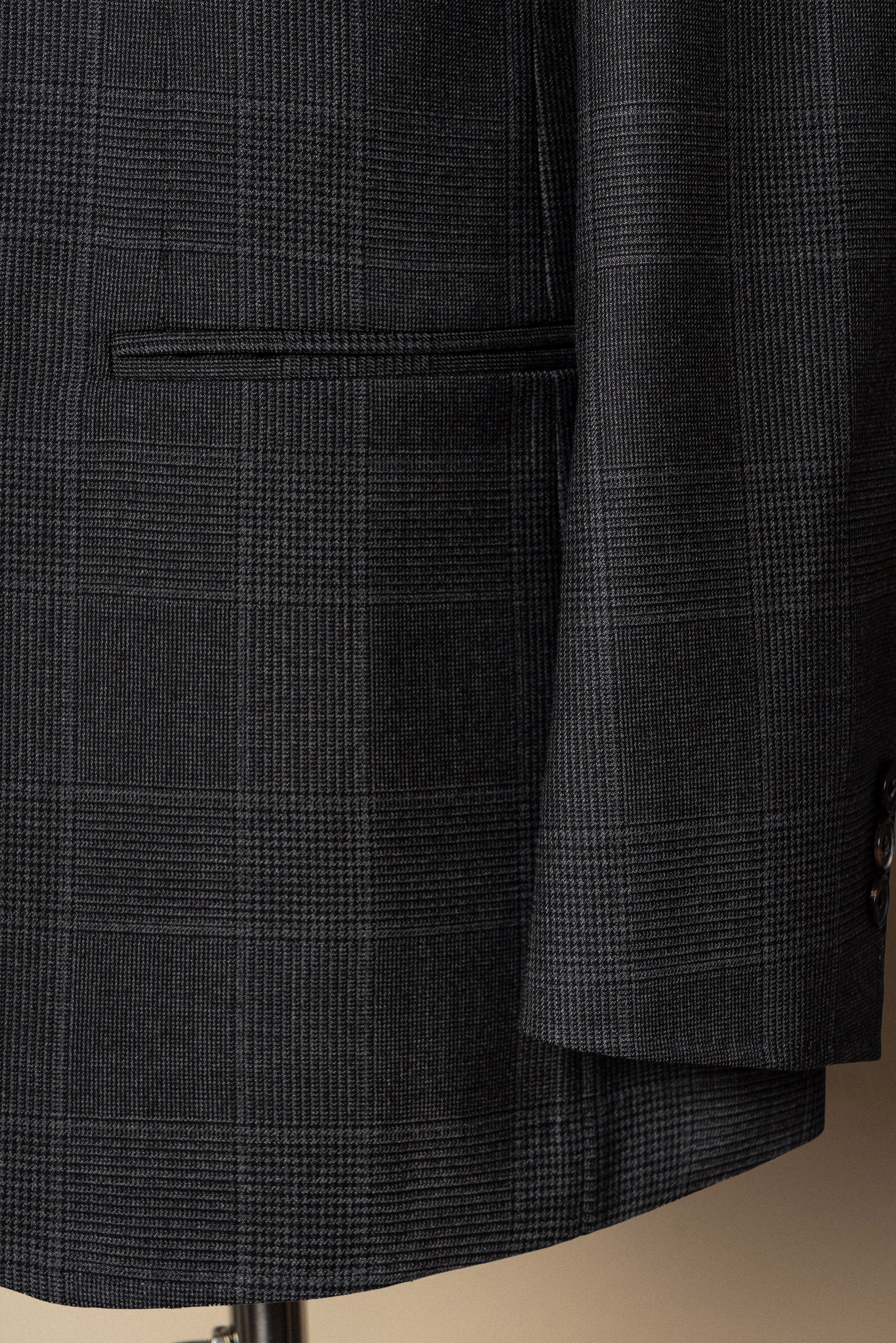 MTO Dark Grey Glen Check 130s Wool Suit #420